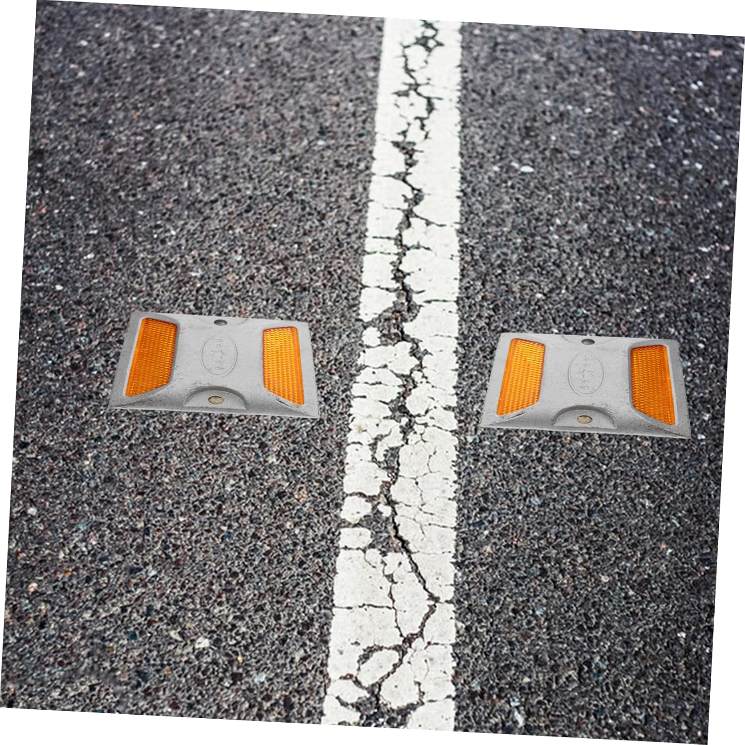 NOLITOY 2Pcs Road Side Reflectors Reflective Road Markers for Driveway Safety Sign Pavement Marker Auto Bumper Reflectors image number 1