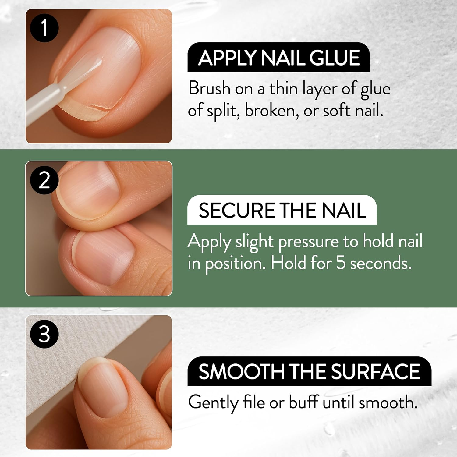IBD 5 Second Brush on Nail Glue Gel Resin &ndash; Strong Nail Glue for Broken, Cracked & Split Natural Nails, Nailbond Repair & Strengthening for Wraps &ndash; 6G, 3 Count image number 5