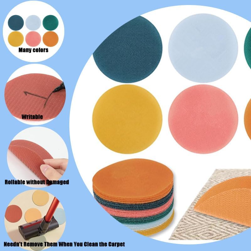 WADY 36Pcs Carpet Spots for Classroom - 4 Inch round Floor Markers, 6 Colors Non-Slip Rug Dots for Preschool, Games & Sports, Durable Teaching Tools, Classroom Organization & Social Distancing image number 3