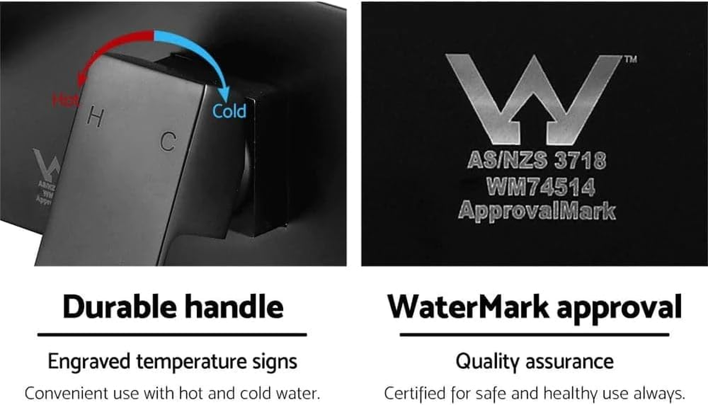 Cefito Basin Mixer Tap, 6.5L/Min Wall Mixers Bathroom Shower Taps Filter Swivel Brass Faucet Kitchen Sink Water Faucets Spray Head Bath Fixtures Home Laundry Vanity, Hot and Cold Switch Black image number 1