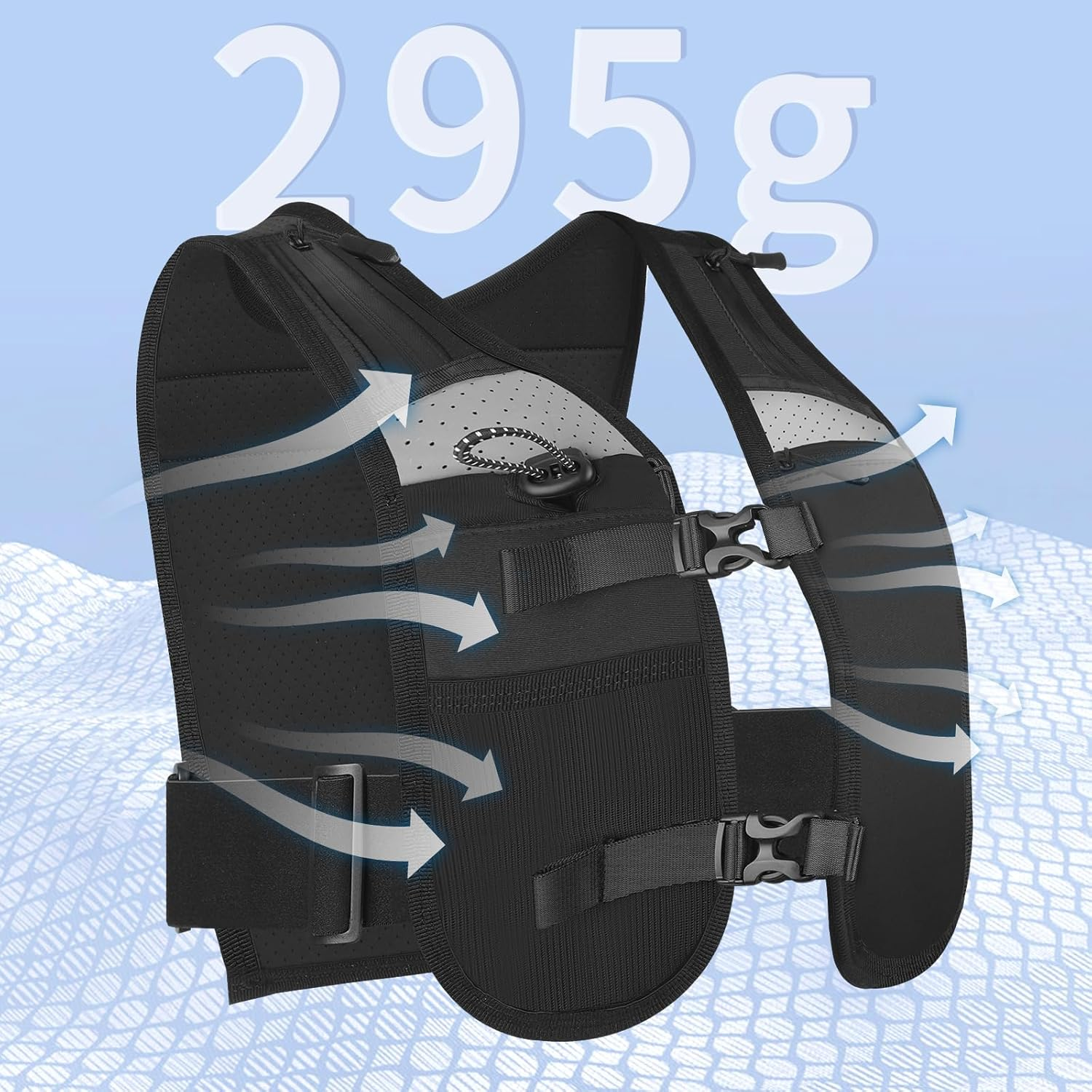 Running Vest for Men Women, Reflective Hydration Vest with Phone Holder and Bottle Pocket image number 4