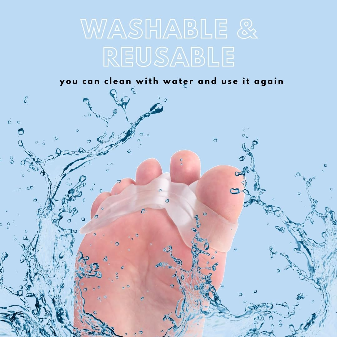 Toe Separator Set with Gel Silicone for Bunions, Yoga, Pedicures, and Pain Relief in Men and Women. Comfort and Corrective Support for Overlapping Toes, Perfect for Rehabilitation and Enhancing Foot Care (3 Pair ( White )) image number 6