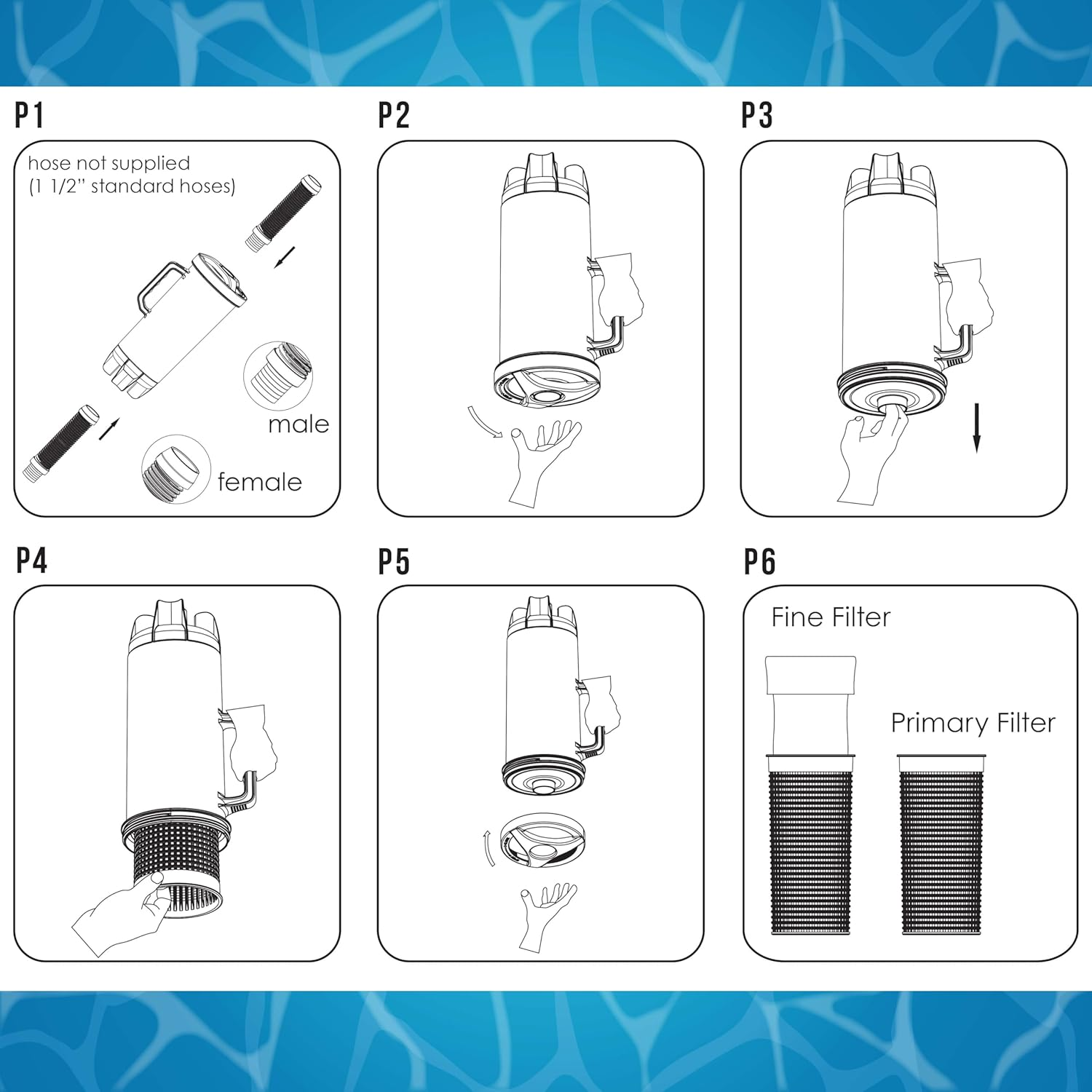 U.S. Pool Supply Professional In-Line Pool Leaf Canister with Large Plastic Mesh Basket & Mesh Bag - Fits 1-1/2&rdquo; Swimming Pool Cleaner Vacuum Hose Sections - Skims Leaves, Prevents Filter Clogging