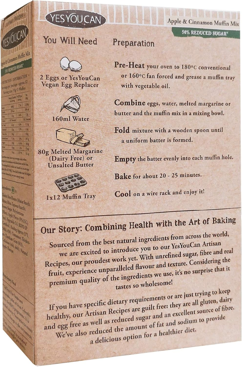 Yes You Can Apple and Cinnamon Muffin Mix 400 G image number 2