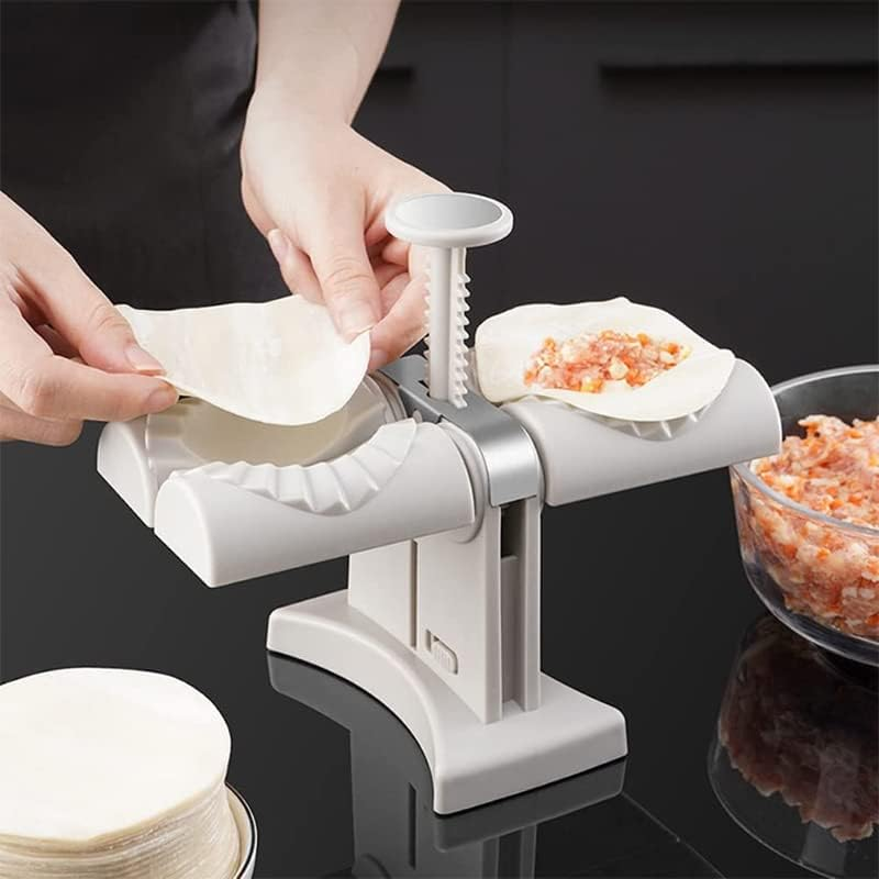 Stainless Steel Double Head Automatic Dumpling Maker Machine - Versatile and Efficient Dumpling Press for Home Kitchen, Creates Wontons, Ravioli and Pies - Food-Grade 304 Material - Easy to Clean image number 3