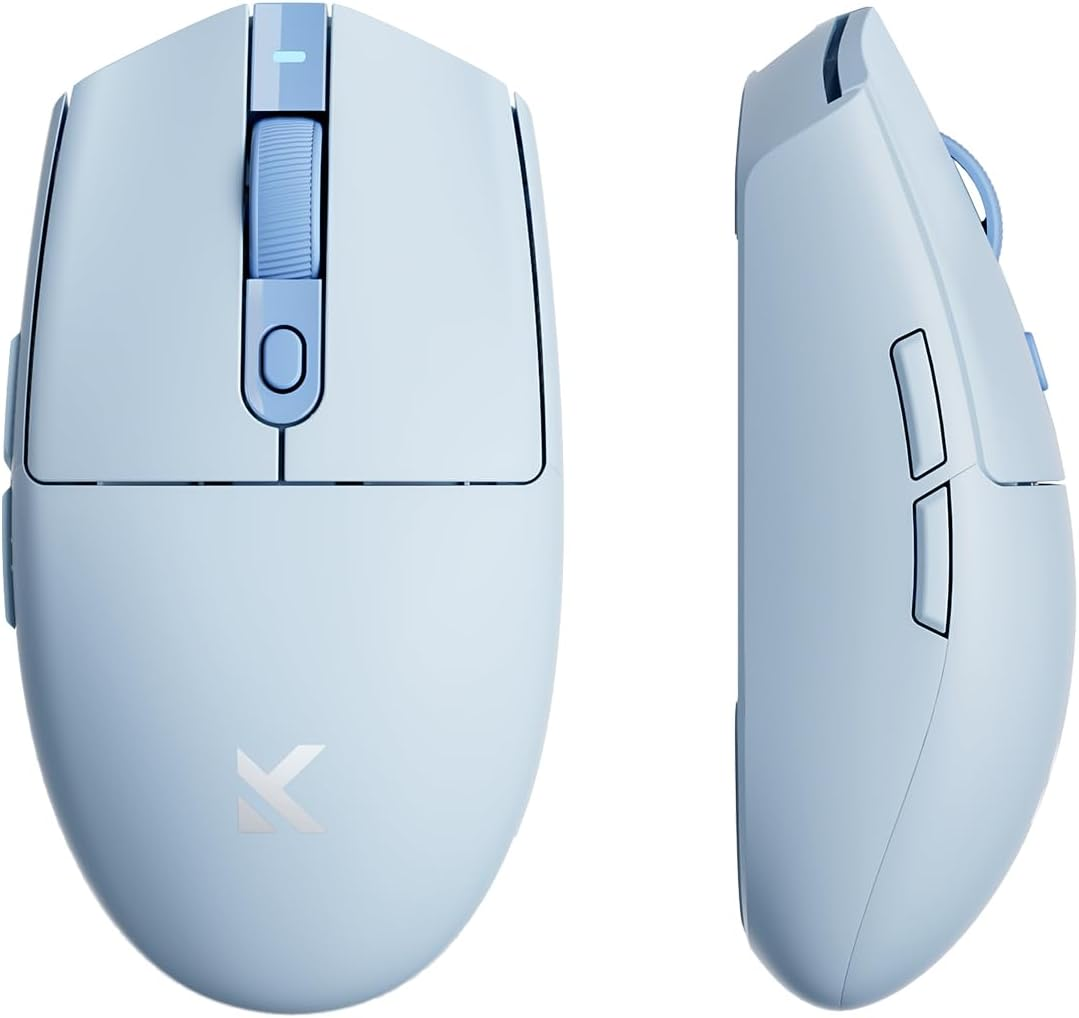 MCHOSE G3 Ultra Wireless Gaming Mouse，Dual 8K Polling Rate Focus Pixart PAW 3395 Optical Sensor - 26K DPI, 64G Ultra-Lightweight, Tri-Mode Connection, Blue