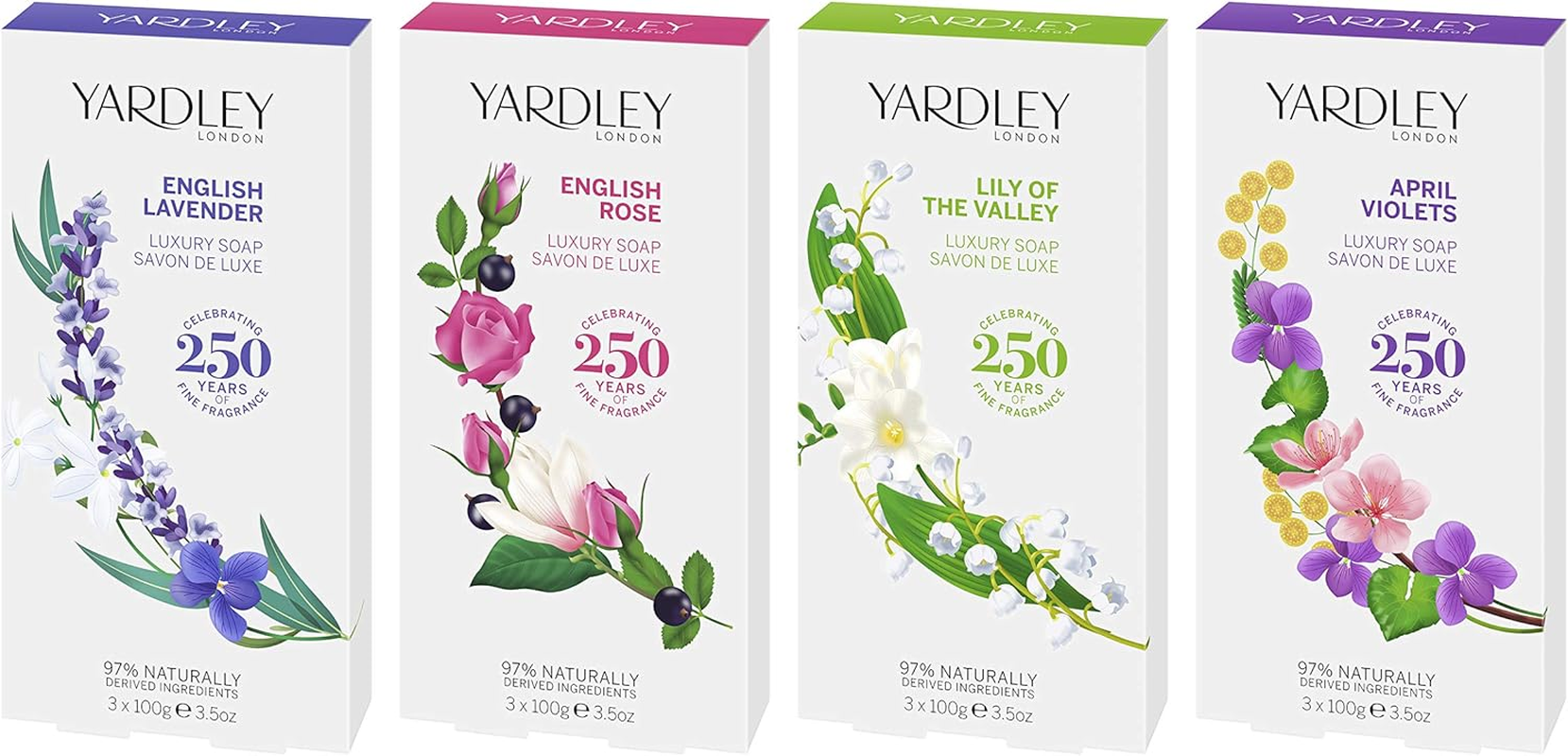 Yardley London Luxury Bar Soap Set, April Violets, 100G (Pack of 3)