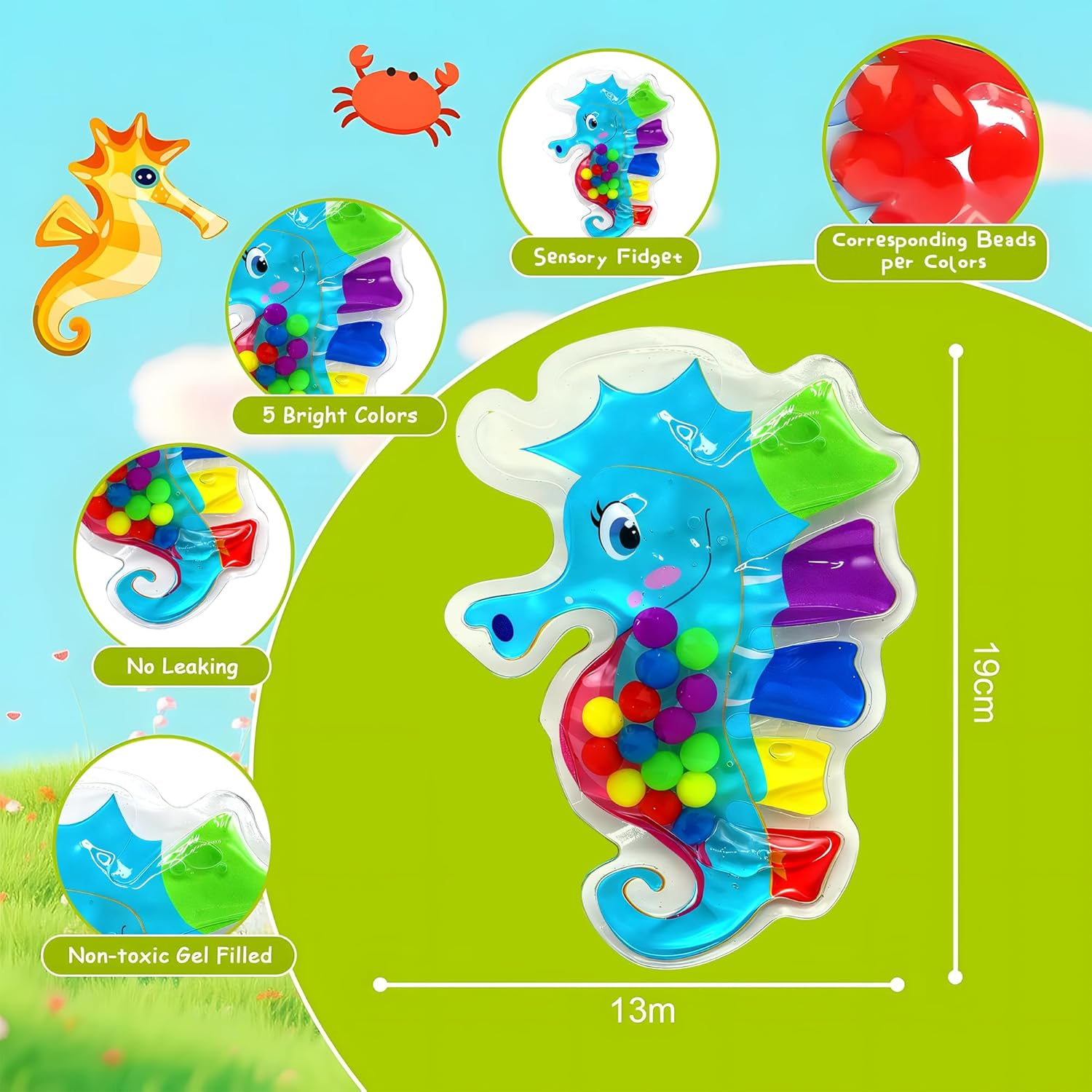 Color Sorting Sensory Toy-Fine Motor Skills Toys for Toddlers-Montessori Toys Preschool Learning Activitie-Calm down Sensory Fidget Toy for Kids 3+,Christmas Stocking Stuffer Toddler Grandkid image number 5