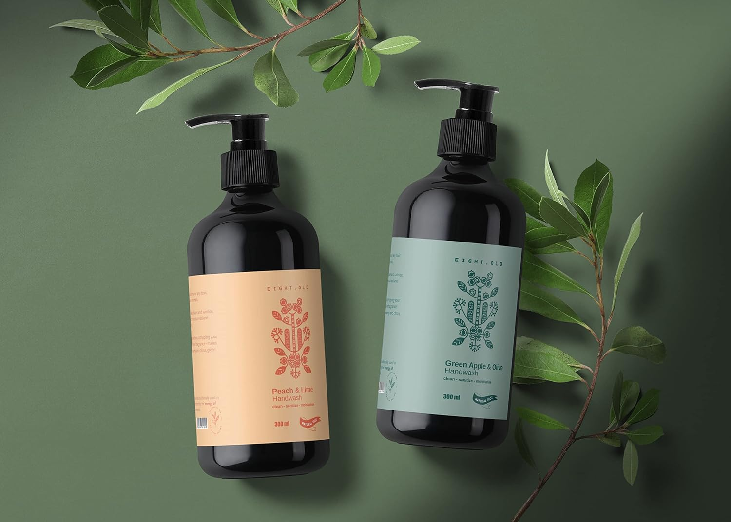 Everyday Essentials Natural Care Liquid Hand Soap| Strawberry| Peach Apple Lime| Green Apple Olive| Moisturizing Hand Wash for Kitchen and Bathroom- Pack of 3 image number 4