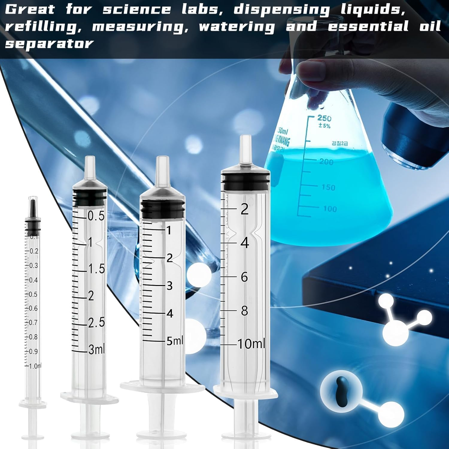 20 Pack 5Ml Syringe without Needle for Liquid Measurement Tools Individually Sealed Package for Scientific Labs,Feeding Small Animals,Watering,Dispensing,Applicator (5Ml, 20Pcs) - 3Ml image number 7