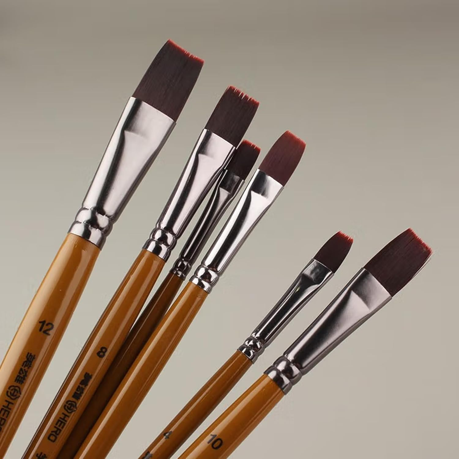 Artist Paint Brushes for Gouache, Poster Colour, Acrylic, Watercolour, Flat, Set of 6