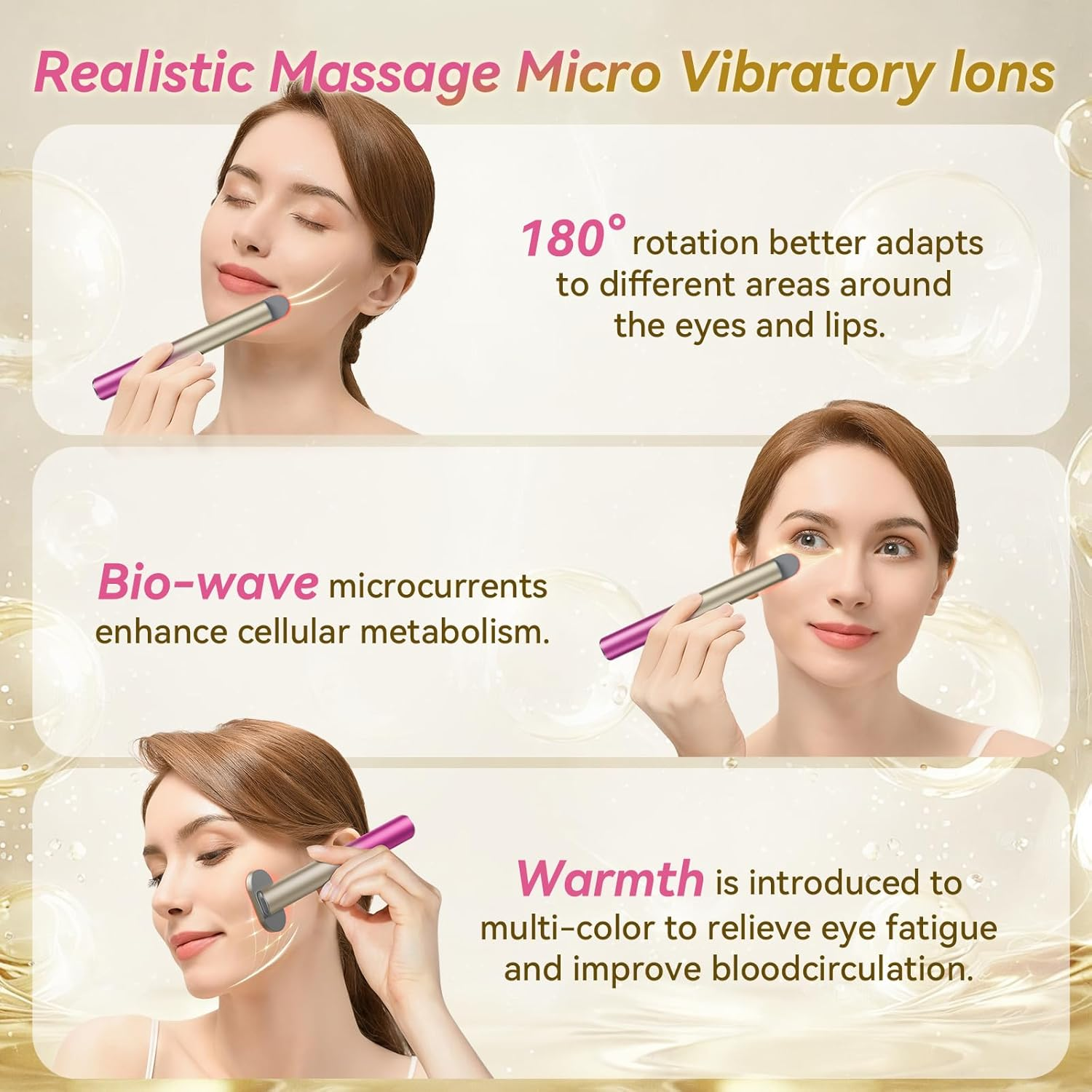 7 in 1 Red-Light-Therapy，Red Light Therapy for Face Eye Skincare Equipment at Home，Red for Skincare & Blue Rejuvenation Tool (Rose Purple) - Gradient Purple Pink image number 4