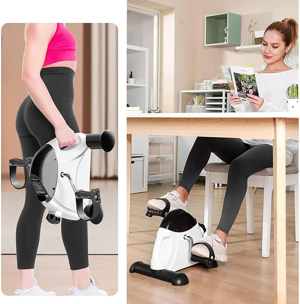 AIMALL Compact Pedal Exerciser with LCD Display - Fitness Gym Bike for Arm and Leg Exercise, Adjustable Resistance, 16.14" X 9.44" X 12.20" image number 4