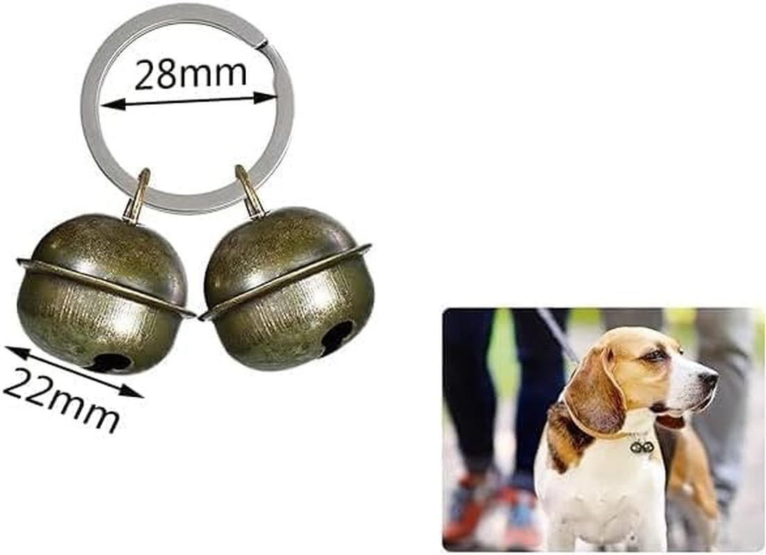 Cat Dog Pets Collar Bells,4 Set Cat and Dog Bells,Metal Pet Tracker round Vintage for Collars Tracker Bells Decoration Training Anti-Lost Pets Key Rings image number 1
