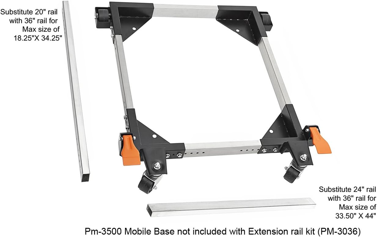 BORA 36-Inch Mobile Base Extension Rails for BORA Mobile Bases, Includes 2 Rails, PM-3036 image number 1