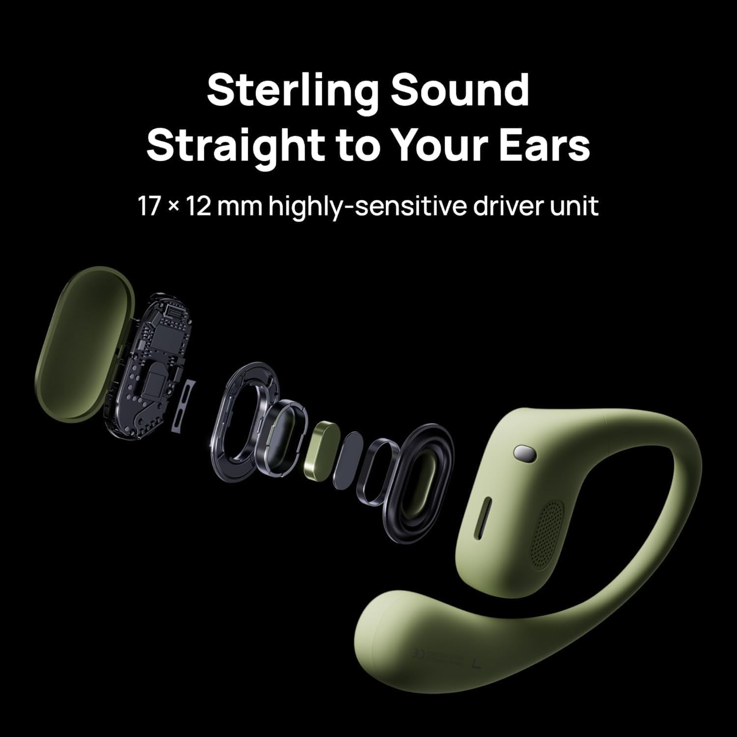 HUAWEI Freearc Open-Ear Headphones, Bluetooth Headphones with Sterling Sound, Optimal Hold and Comfortable, IP57 Waterproof, 28 Hours Playtime, Sports Headphones, Ios & Android & Windows, Black image number 4