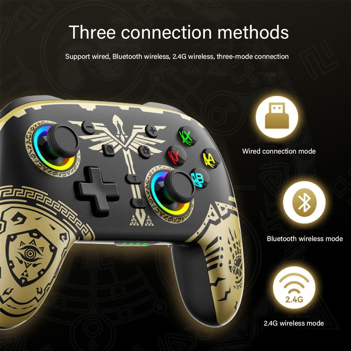 Ariv Hommey Wireless Controller for Switch, Controller Remote Gamepad Compatible with Switch/Pc/Ios/Android, with 6-Axis Gyro, Dual Motors, Wake-Up and Turbo Function White image number 5