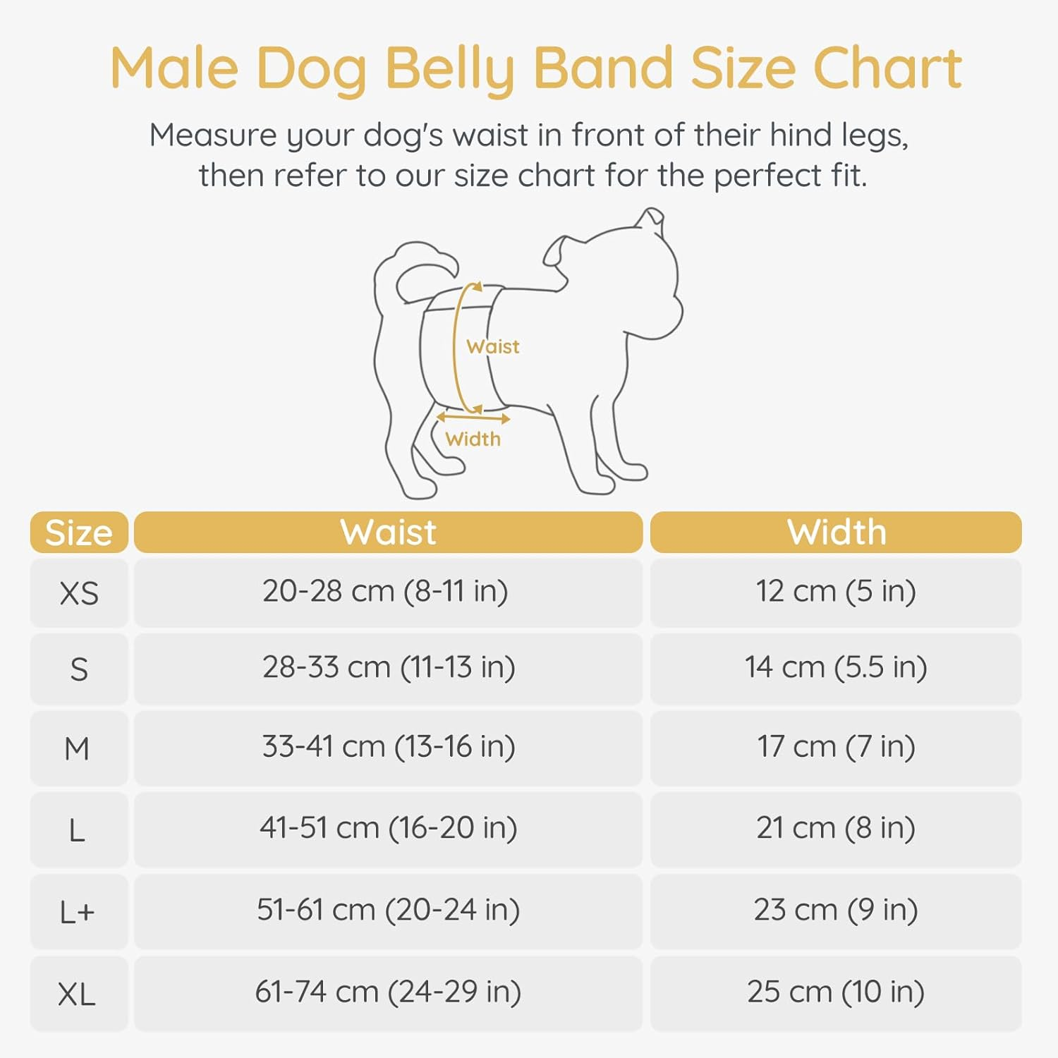 Bella & Pal Male Dog Diapers 3 Pack, Reusable, Washable Belly Bands for Male Dogs, Comfortable and Absorbent Dog Wraps, Adjustable & Leak-Proof, L Size (Waist 16-20"), Gray