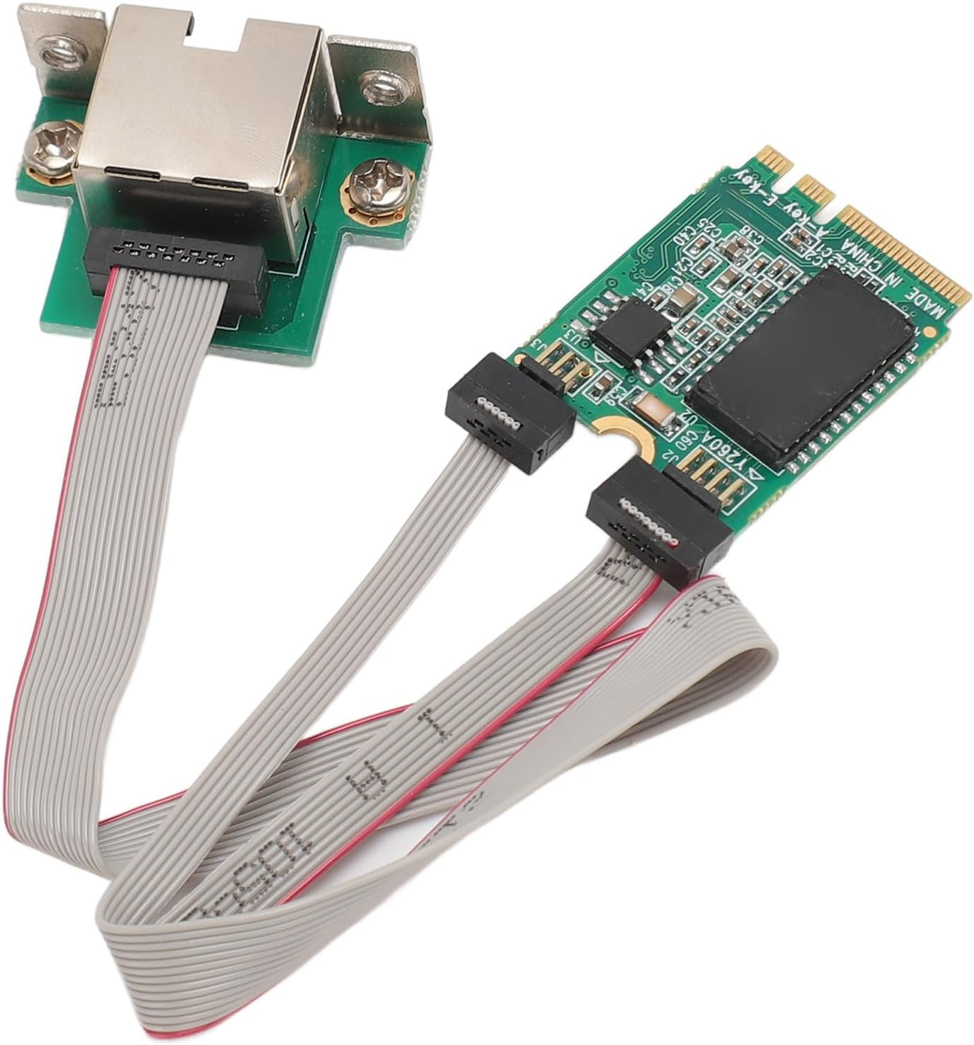 M.2 a E Network Card, Gigabit Ethernet Server Network Adapter, Single Port RJ45 Network Card with I210AT Chip, Bent Pin, 1000/100/10Mbps image number 1