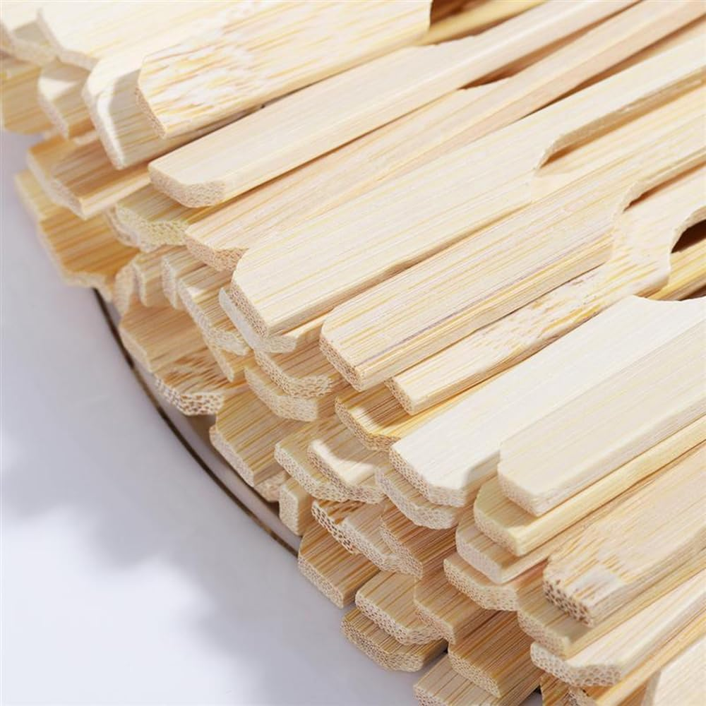 100X Bamboo Paddle Skewers - 20Cm Disposable Wooden Skewers for Appetizers, BBQ, Grilling, Kabobs, Cocktails & Party Snacks (Eco-Friendly Natural Bamboo Skewer Sticks)