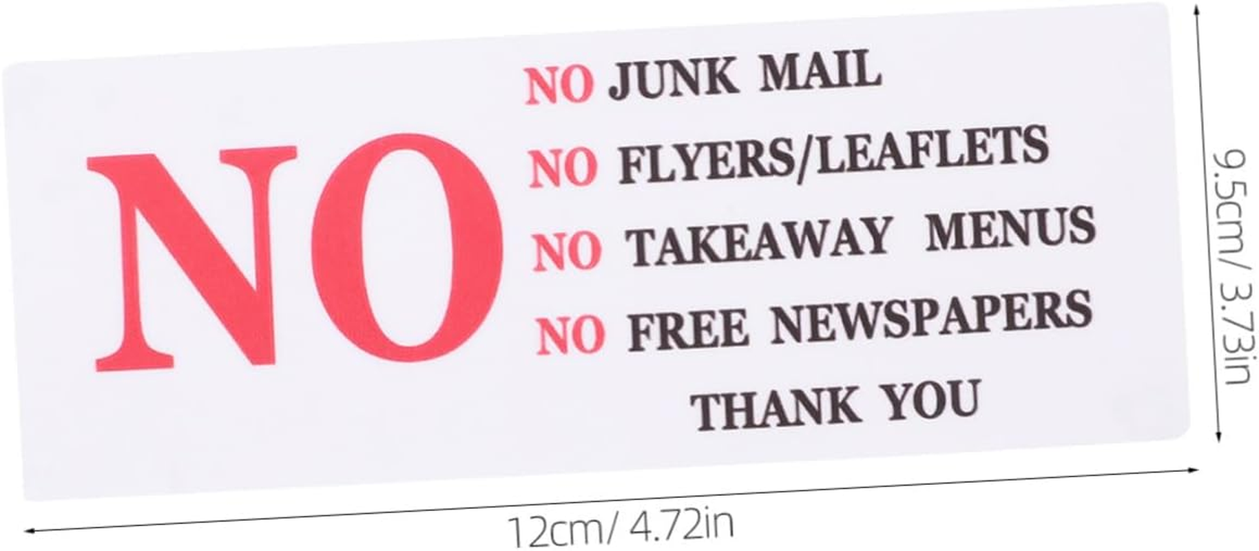 WOONEKY No Junk Mail Sticker for Mailbox 2-Pack PVC Adhesive Decal Weatherproof Warning Sign for Home and Business Reliable Reminder to Prevent Unwanted Flyers
