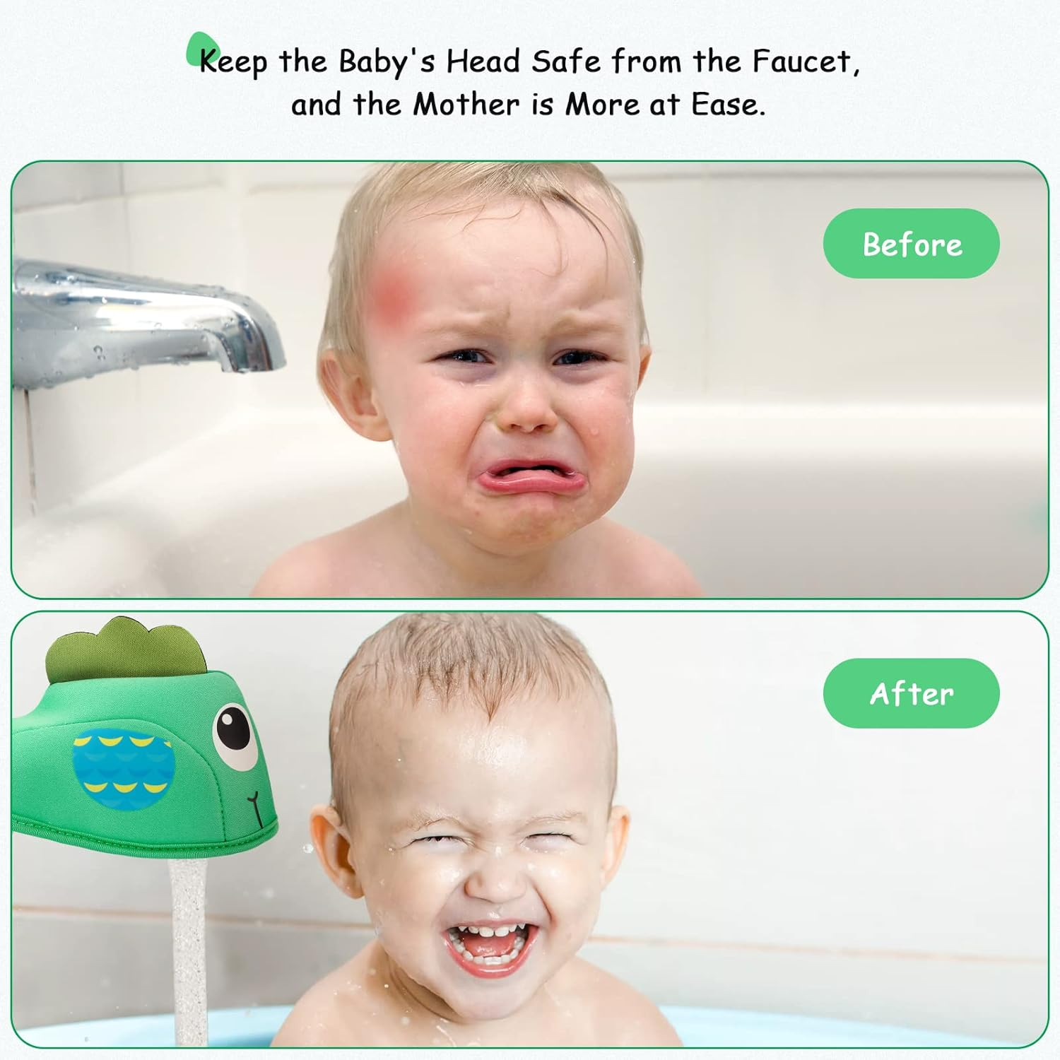 Bath Spout Cover for Bathtub, Baby Shower Protector Cover from Bumping Head during Bathing Time, Cute Soft Cartoon Fish Water Faucet Mouth Protecting Cover for Enjoyable Safe Baths Bathroom image number 5