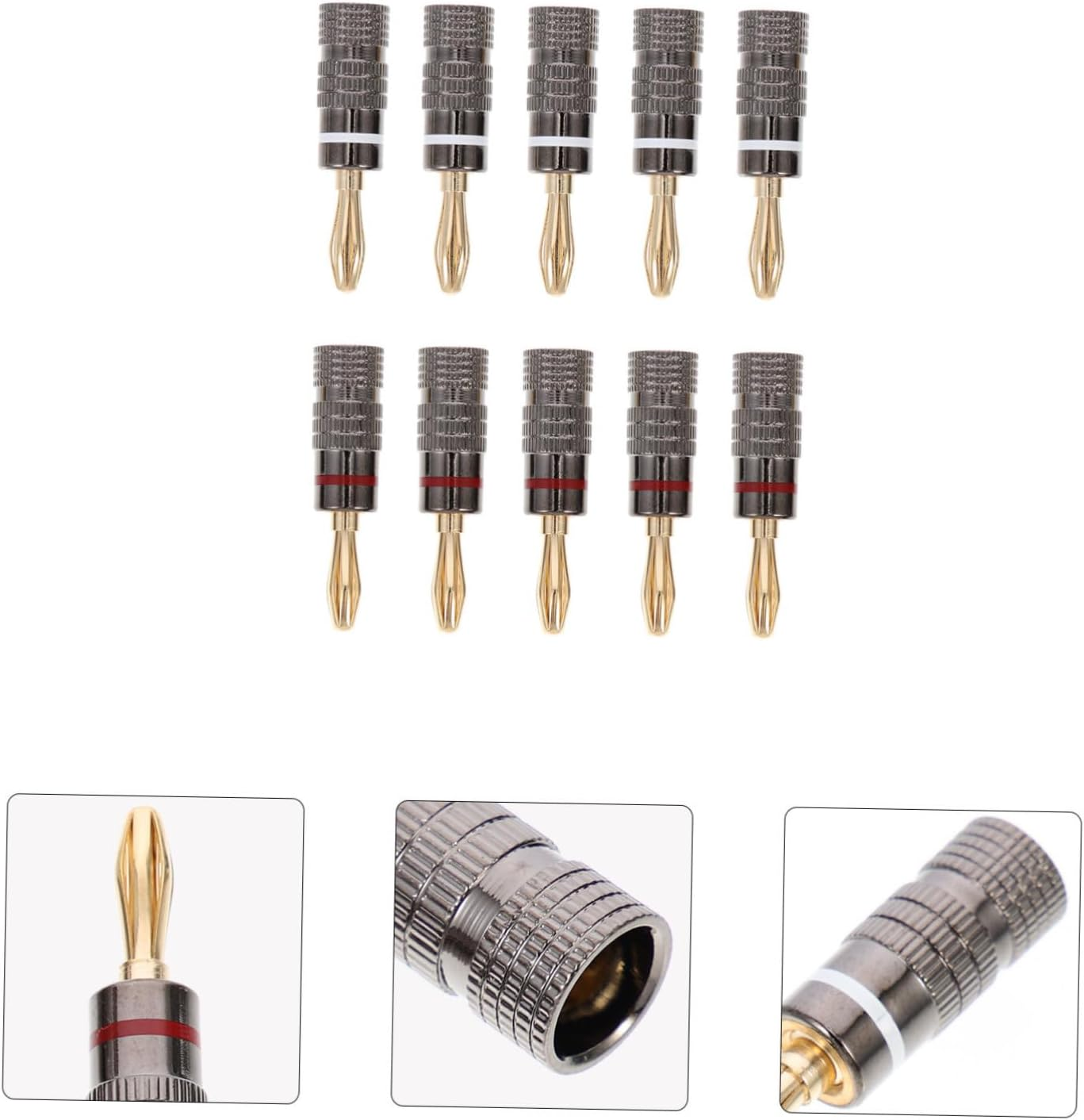 LIFKICH 10Pcs Gold-Plated Copper Banana Plug Audio Connector 4Mm Speaker Wire Clips for Home Theater and Hi-Fi Systems in Australia image number 2