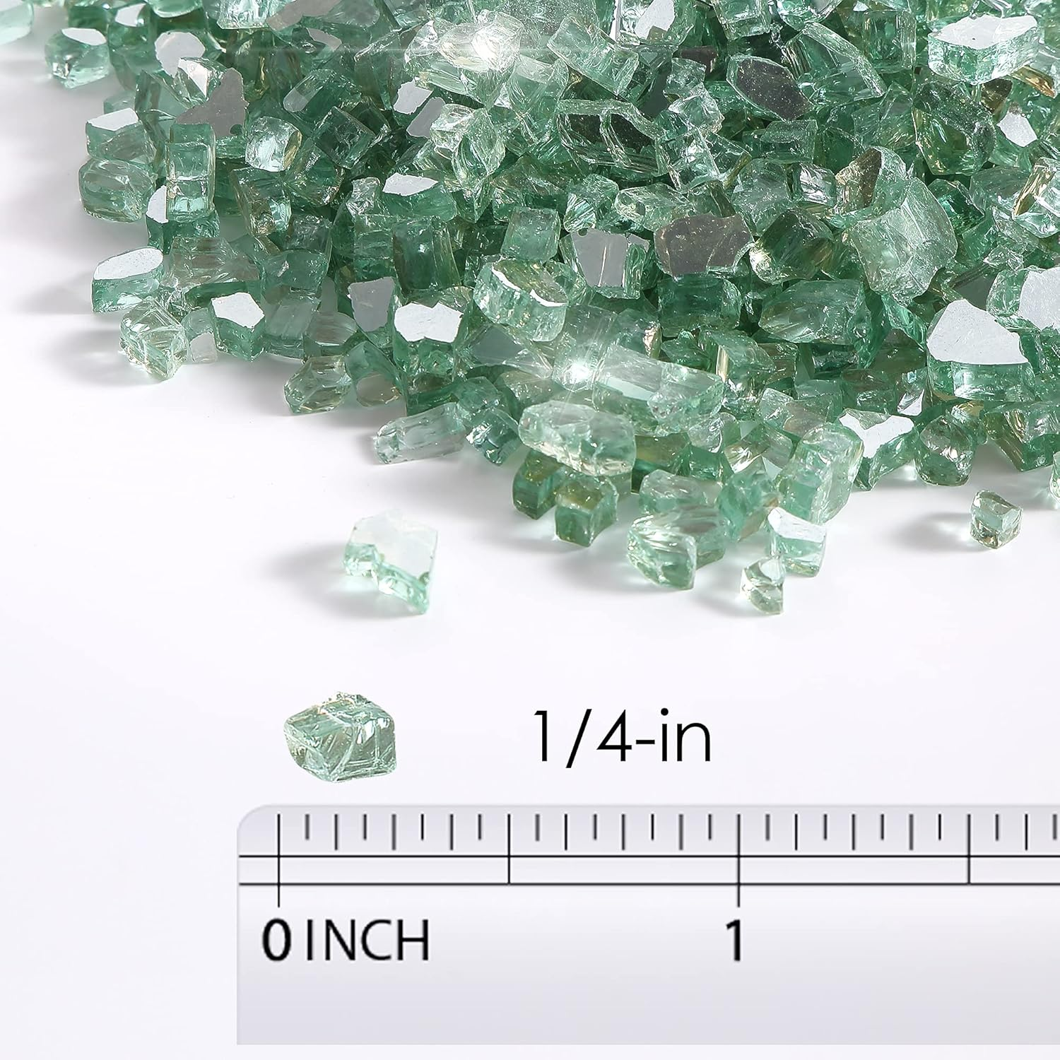 Empava 10 Lbs. 1/4-In Reflective Tempered Glass for Gas Fire Pit, Radiant Jade Green image number 5