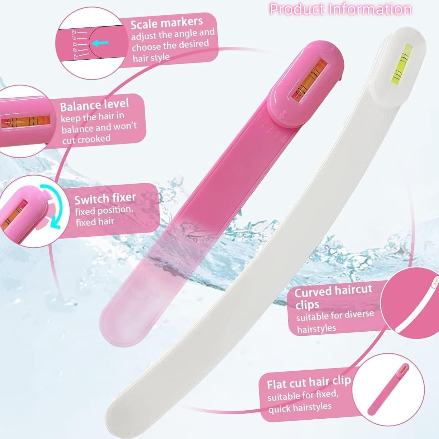 VJSSUJK 2-Piece Haircut Stencil Kit with Non-Slip Clips - Precision Bangs & Layers Templates for DIY Home/Salon Hairdressing Tools image number 4