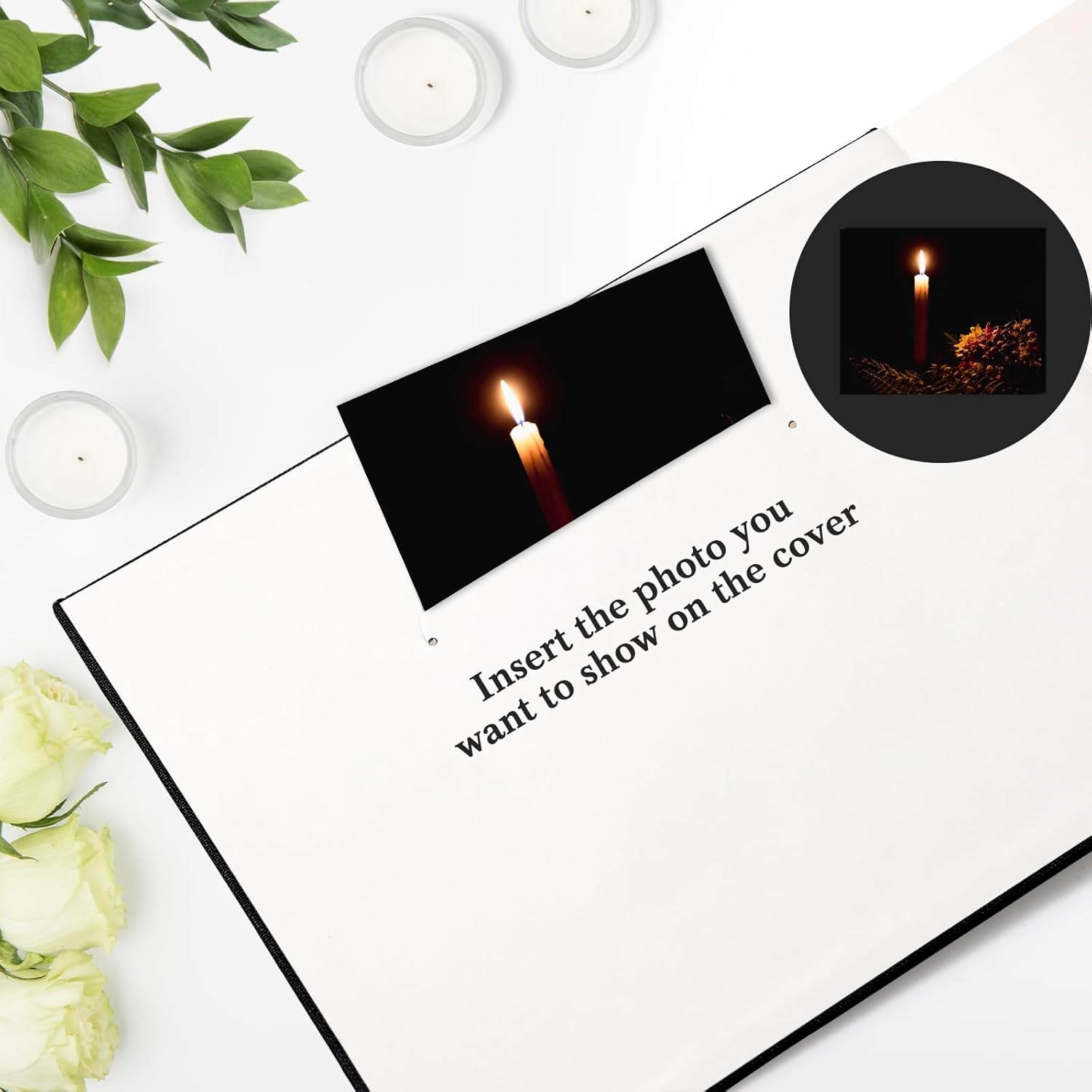 Funeral Guest Book for Memorial Service, in Loving Memory Funeral Guest Book, Celebration of Life Guest Book Black Linen Hardcover Memory Book for Funeral Guest Sign in Guestbook for Funeral Service image number 4
