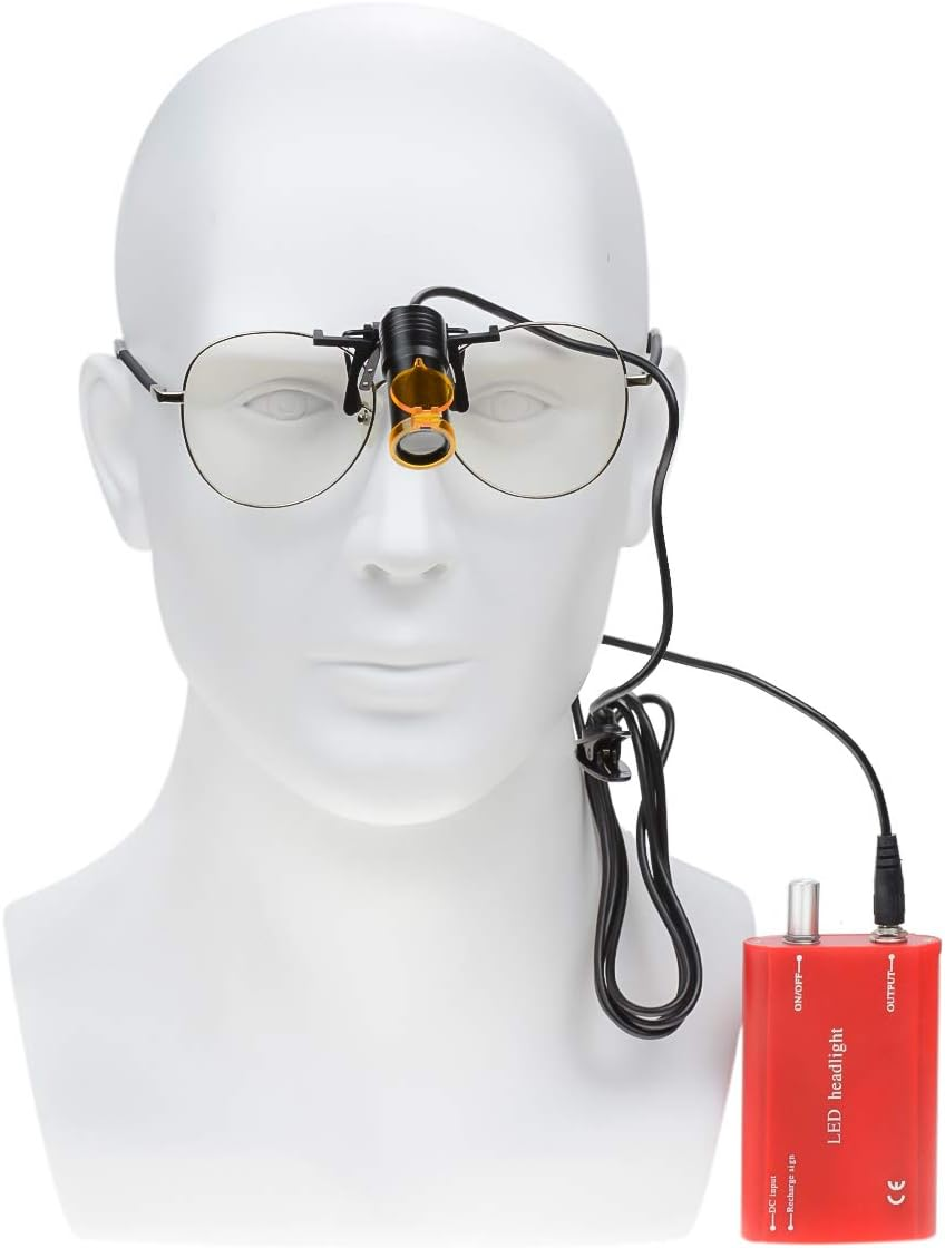 Tankredrug Portable Red Headlight,5W LED Plastic Headlamp Belt Clip Filter for Binocular Loupe with Cloth Bag image number 4