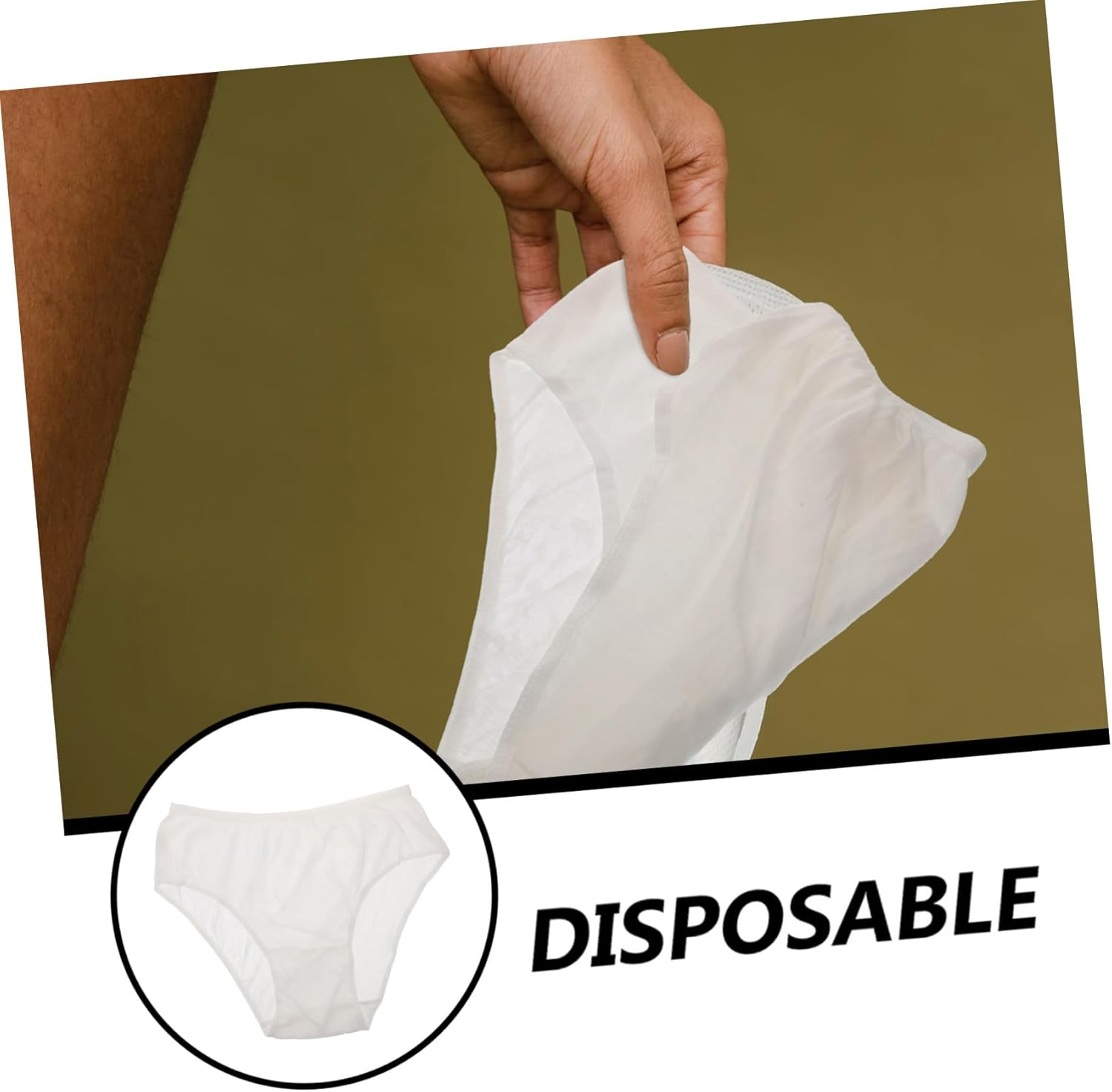 SOLUSTRE 4Pcs Disposable Maternity Panties XXL White Postpartum Confinement Underwear for Women Soft Elastic High Waist Flexible Pregnant Women Briefs Travel Essential Supple Underpants image number 5