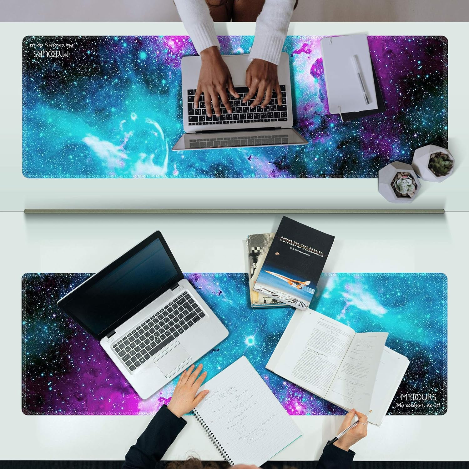 Mydours XXL Gaming Mouse Pad 120 X 40Cm, Extra Large Mouse Pad with Fabric & Non-Slip Rubber, Desk Pad for PC Gaming & Office Workspace, Desk Pad for Keyboard & Computer Accessories (Universe) image number 6