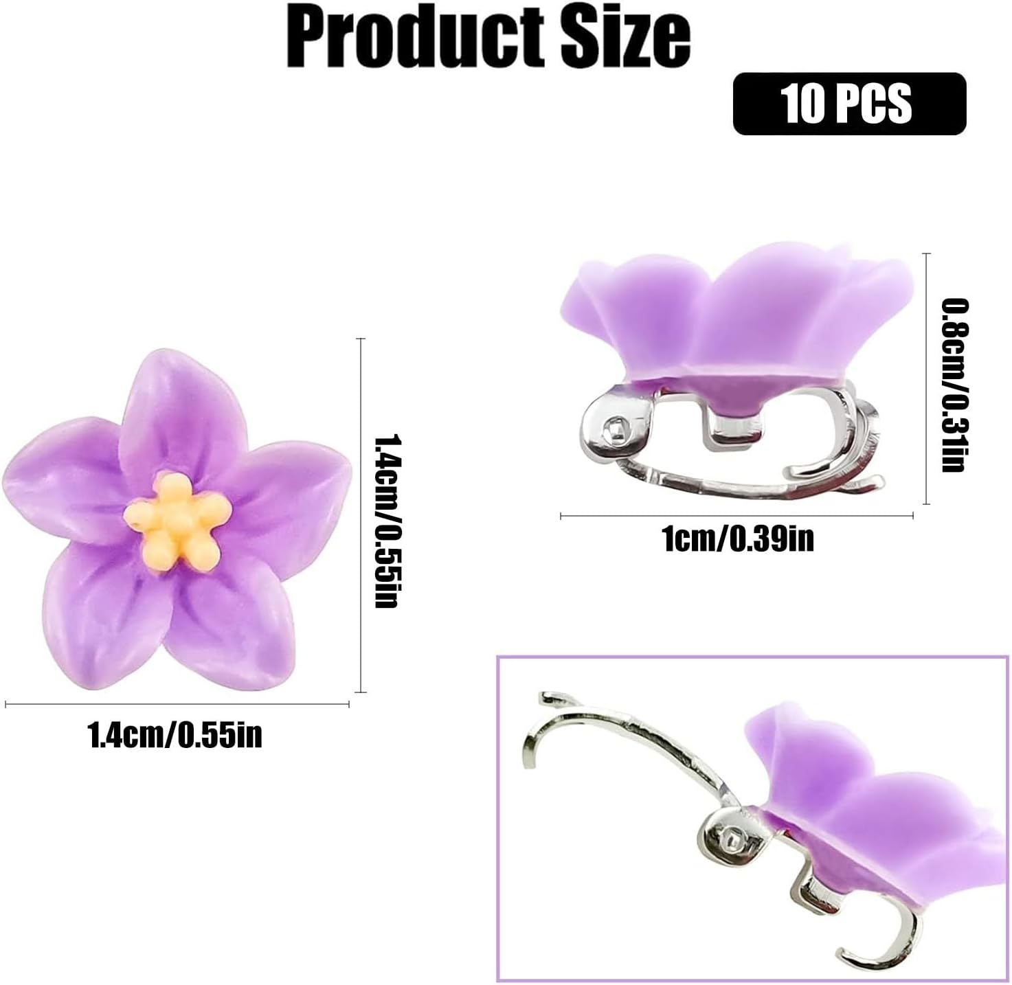 Dinghaole 10 Pcs Mini Flower Hair Clips, Lily Flower Purple, Tiny Cute Claw Clips, Flower Girl Hair Accessories, Lily Flower Small Hair Accessories for Women Girls Daily Party Wedding Accessories image number 6