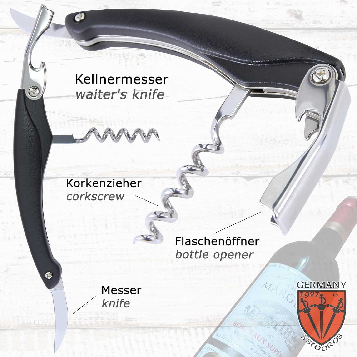 3 Swords Germany - Brand Quality 5 Piece Manicure Pedicure Grooming Kit Set for Professional Finger & Toe Nail Care Scissors Clipper Fashion Leather Case in Gift Box, Made by 3 Swords (00804) image number 1