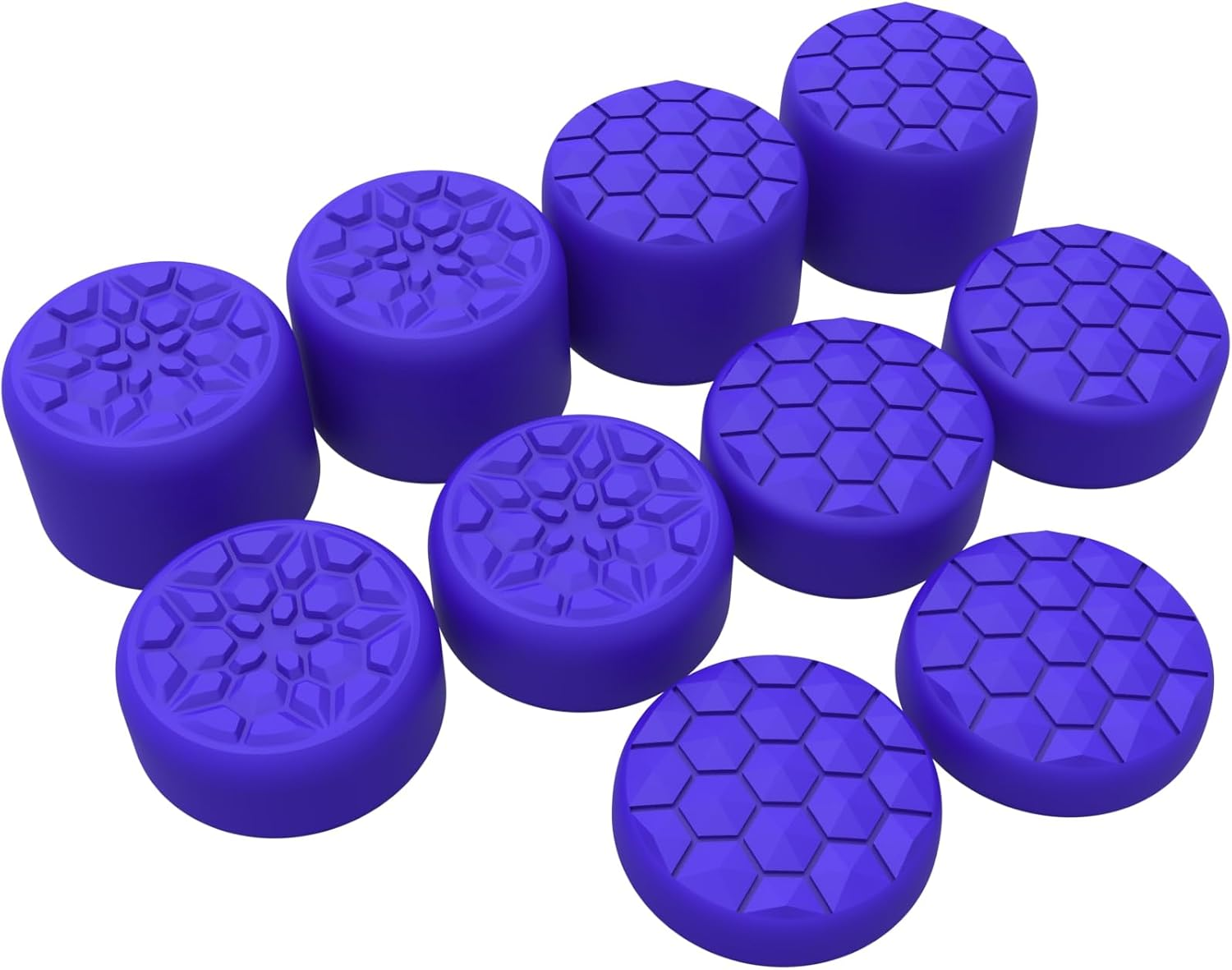 Playvital Quantum Pro Ergonomic Thumbstick Grips for Nintendo Switch 2, Joystick Caps Thumb Grip for Joycon 2 - with 3 Height Convex and Concave - Diamond Grain & Crack Bomb Design - Purple