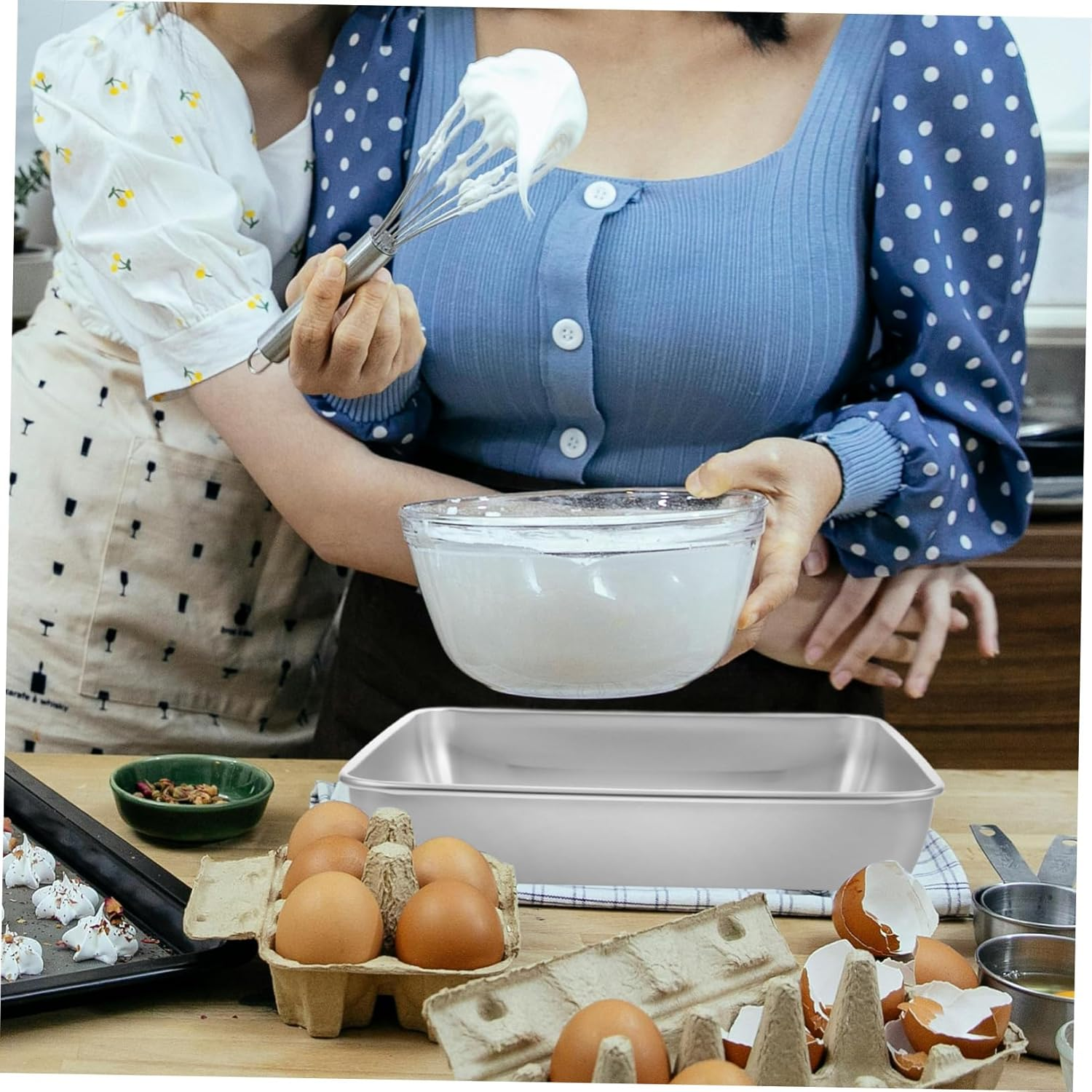 Mikinona Stainless Steel Rectangle Cake Pan Baking Tray 30.7X24.3X5.5Cm Narrow Edge Non-Coated Bread Loaf Bakeware for Home Baking Supplies image number 3