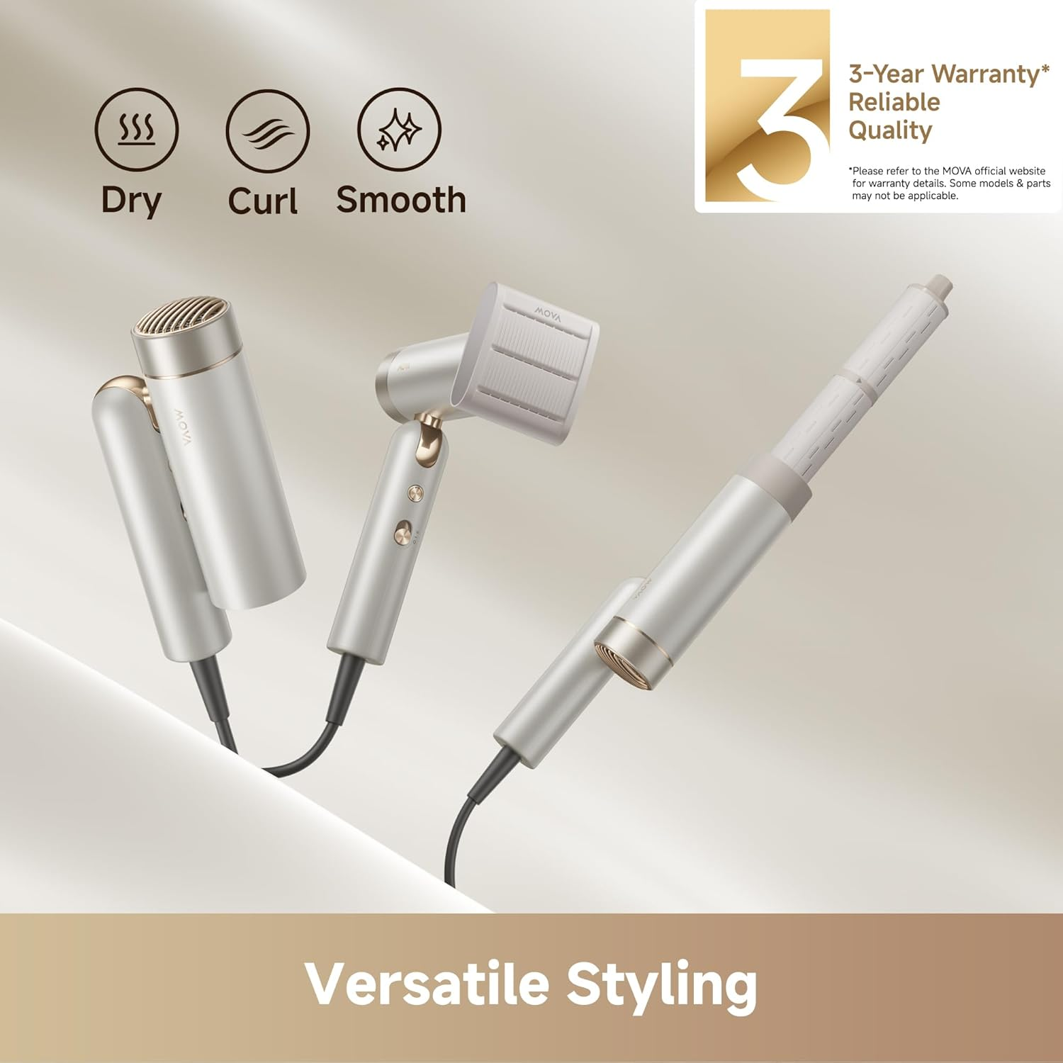 MOVA Flip 10 High-Speed Hair Dryer, 300G Ultra-Light Body, Versatile Styling for Curling and Smoothing, Fast Drying, 300 Million Negative Ions, Advanced Hair Protecting Hairdryer image number 6