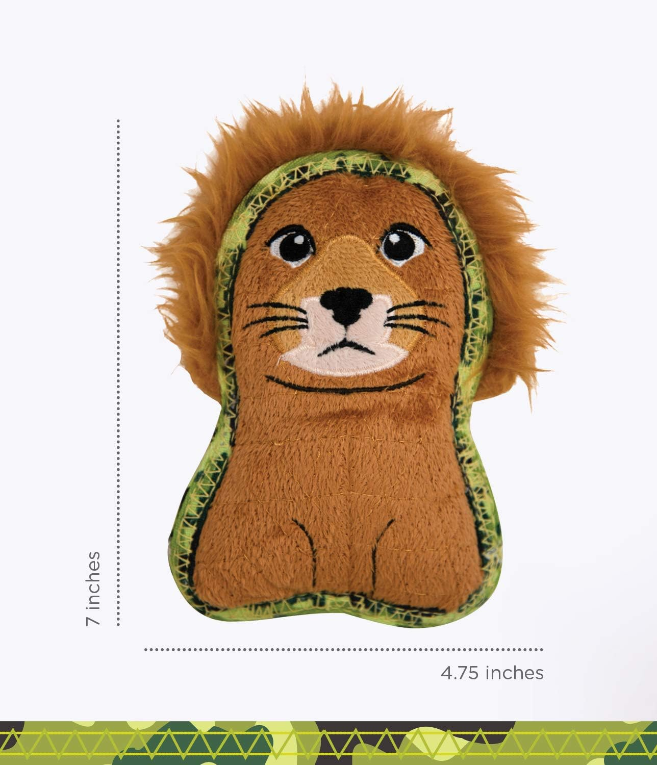 Outward Hound Xtreme Seamz Lion Squeaky Dog Toy - Reinforced Dense Stuffing Plush Toy image number 1