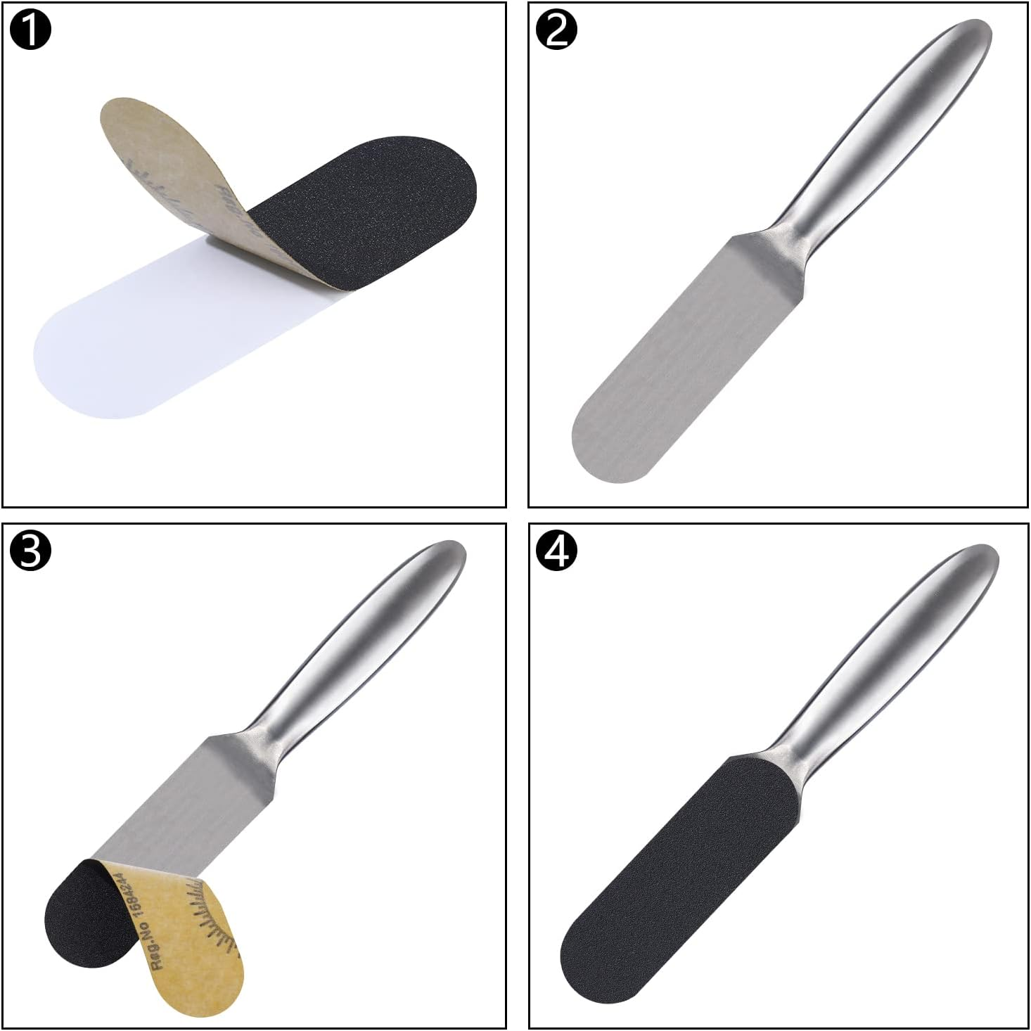 BNG Foot File Set, 40 Pieces Replacement Sandpaper Refill Pads, Pedicure Tool for Stainless Steel Foot Rasp, Hard, Cracked Heel, Dead Skin, Cuticle, Callus Remover, #180 image number 1