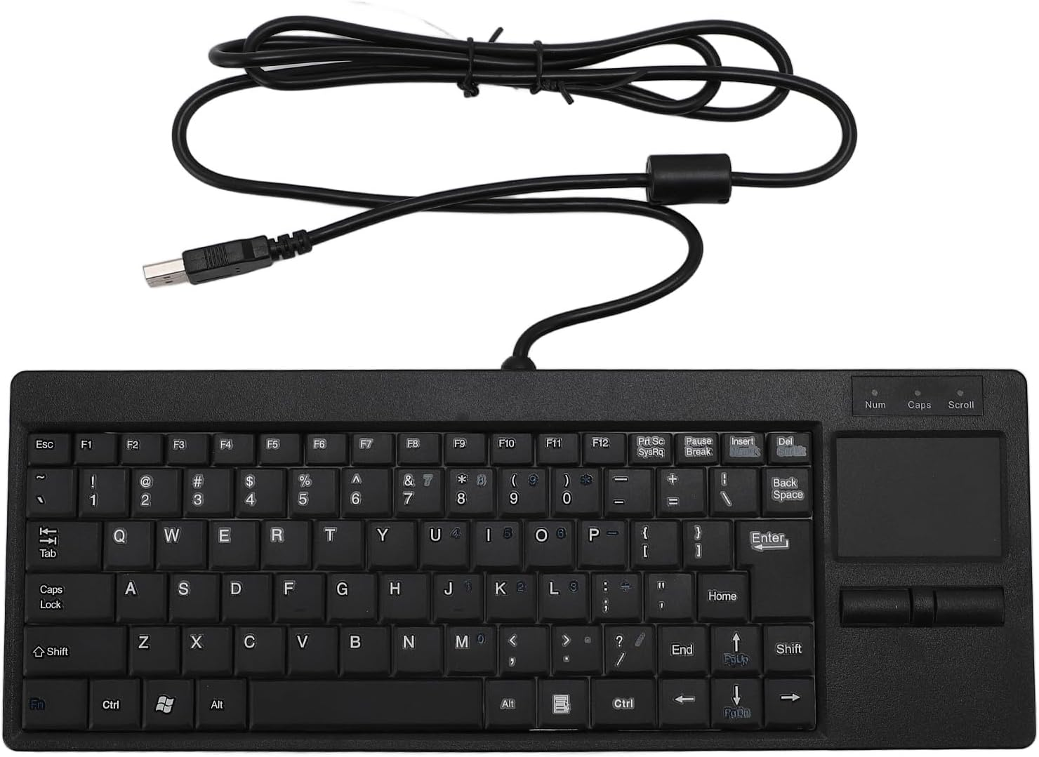 Compact USB Wired Keyboard with Hub, IP68 Waterproof Ultra Thin Industrial Keyboard with Touchpad, for Laptop Notebook PC