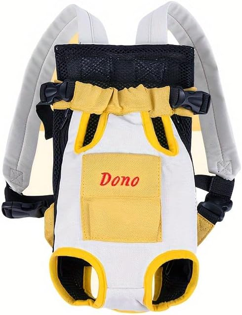 Maagik Dog Backpack, Adjustable Pet Dog Front Harness with Leg Extension, Easy to Wear and Breathable, Pet Backpack, Dog Travel Backpack for Kittens and Puppies, Camping, Hiking(Yellow White) (XL) image number 3