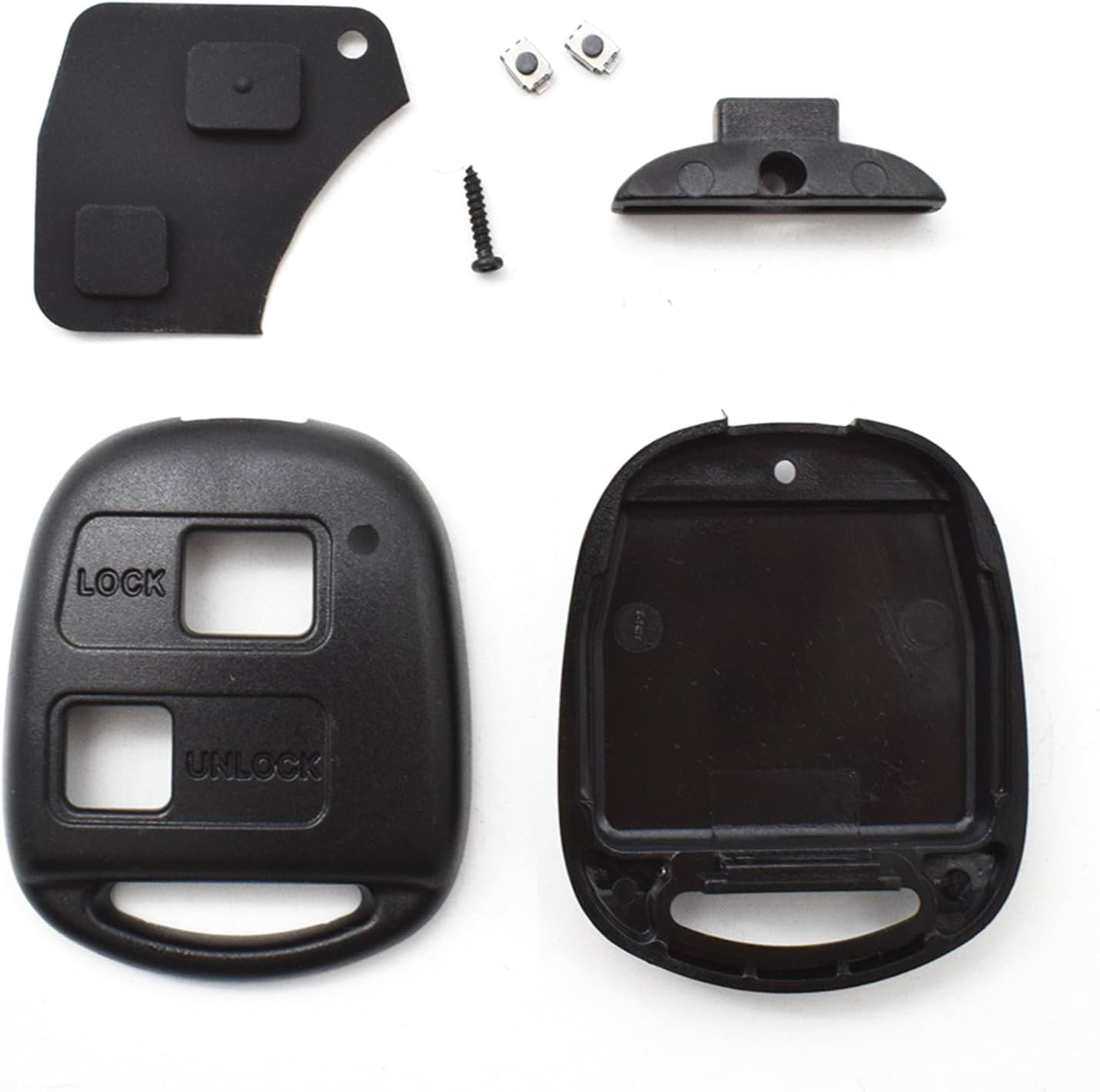 Key Fob Shell Case Replacement for Toyota Prado Corolla Echo Tarago Alphard MR2 Hiace Previa RAV4 Yaris Passo Space Truck Celica Estima Land Cruiser Remote Control Key Case Shell 2 Buttons image number 2