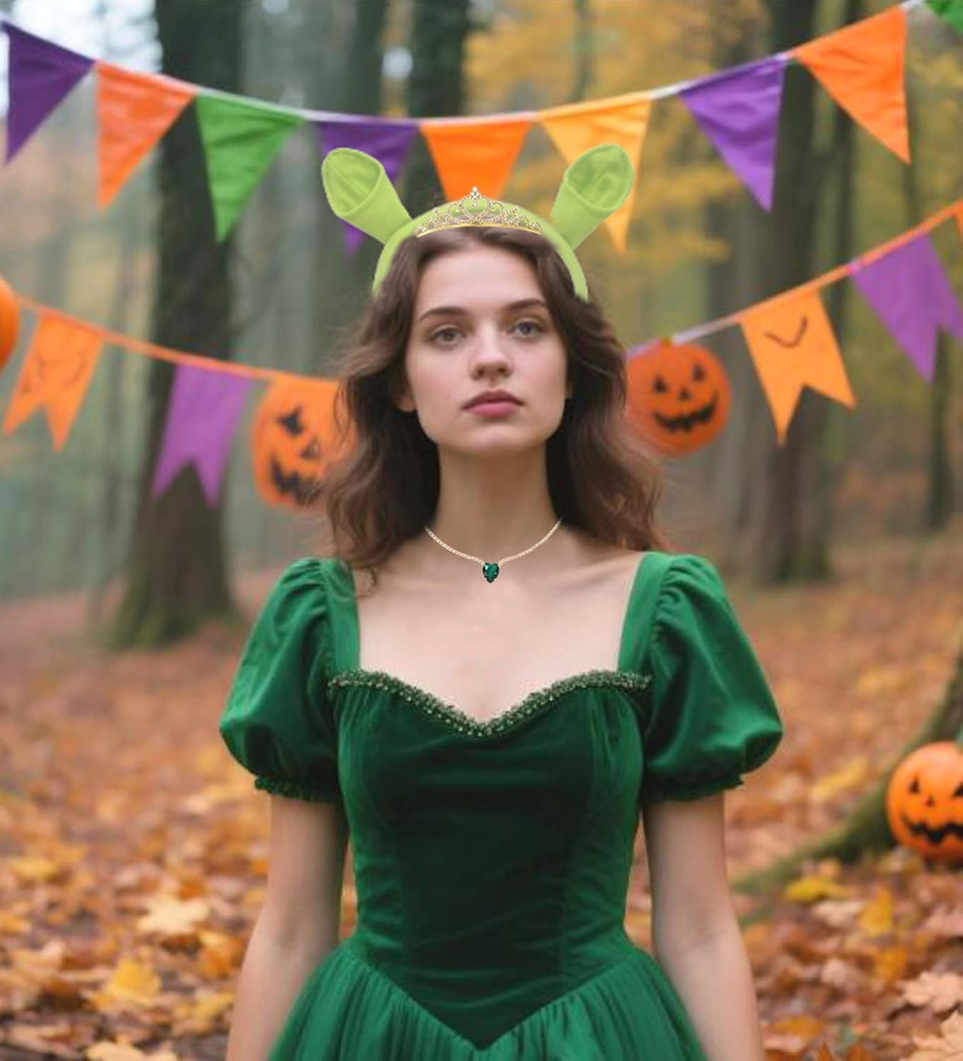 Sheliky Green Ogre Ears Headband Halloween Dress up Party Favors Women Men Teens Cosplay Festival Theme Party Accessories image number 1