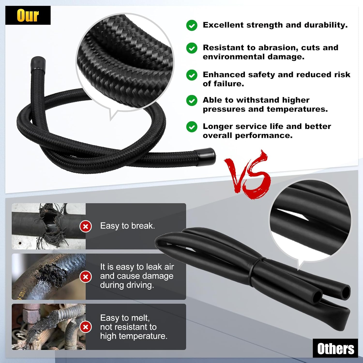 RYANSTAR RACING Universal Oil Catch Can Kit,Air Oil Separator, 350Ml Oil Catch Can Tank,With Breather Filter Black+Red image number 3