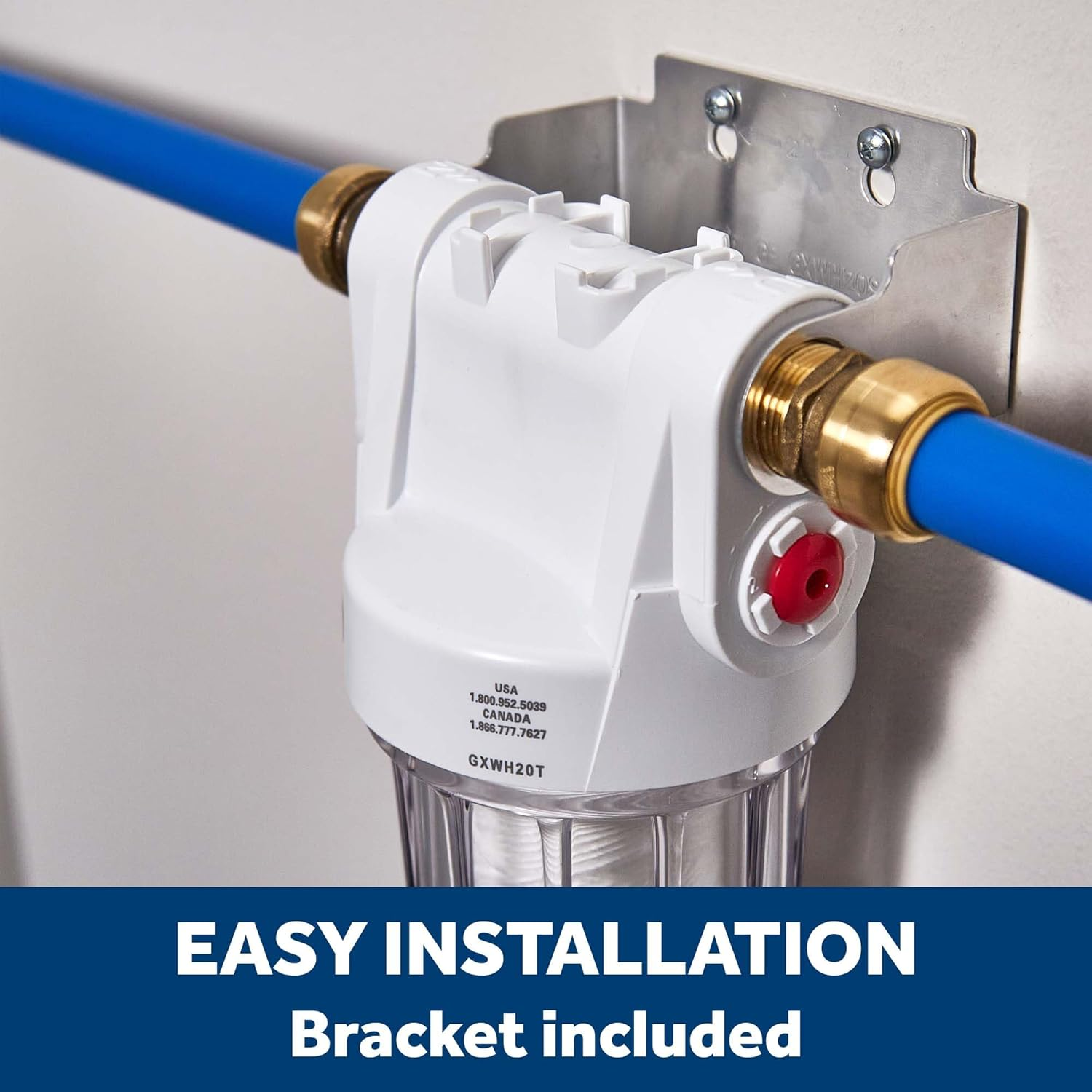 GE Whole House Water Filtration System | Reduces Sediment, Rust & More | Install Kit & Accessories Included | Filter Not Included | Replace Filter (FXWTC, FXUSC, FXWPC, FXWSC) Every 3 Months | GXWH20T image number 3