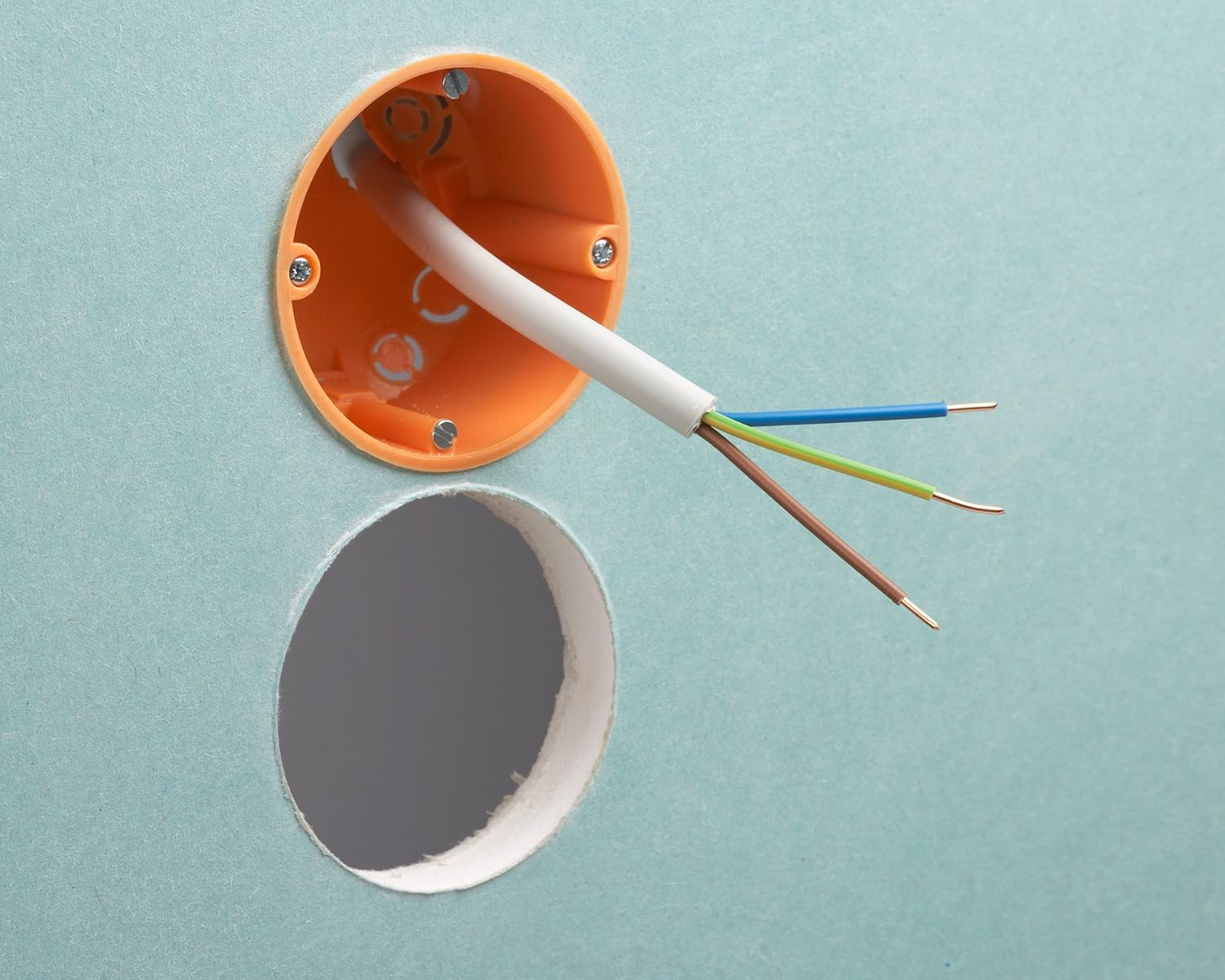 Meister Flush-Mounted Cavity Wall Socket &ndash; 60 Mm Deep &ndash; Orange &ndash; Pack of 25 &ndash; Diameter 68 Mm Milling Hole &ndash; for Installation of Switches & Sockets/Junction Box/Switch Box/Cavity Wall Device Box image number 1