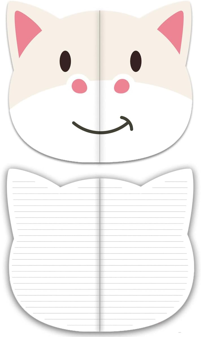 SIIXU Cute Animal Shaped Notebooks, 4 Pack A5 Lined Journal, Unique Aesthetic Design for School & Work Supplies