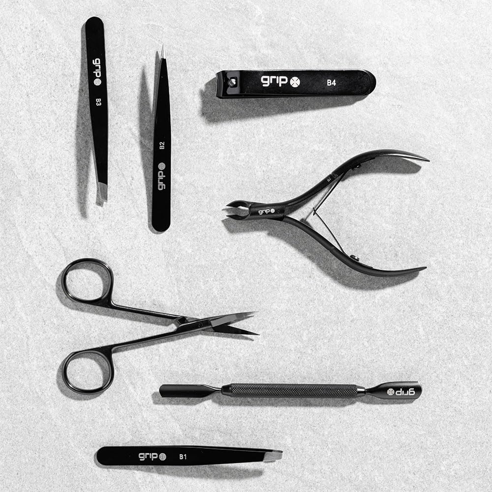 Grip Precision Scissor Matte Black - Professional Stainless Steel Beauty Scissors with Sharp Blades - Sleek and Durable Design for Accurate Trimming and Grooming image number 1