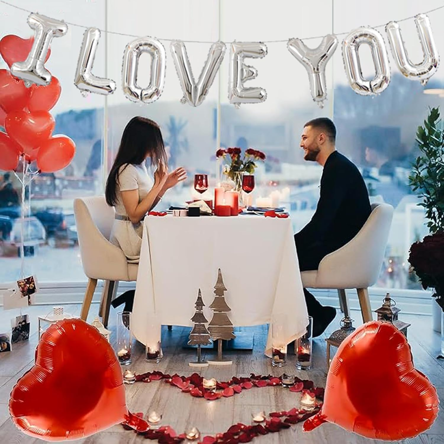 Tuoyi 16 Inch I Love You Letter Foil Balloons,Perfect for Romantic Valentine'S Day Wedding Bridal Shower Anniversary Engagement Party Supplies